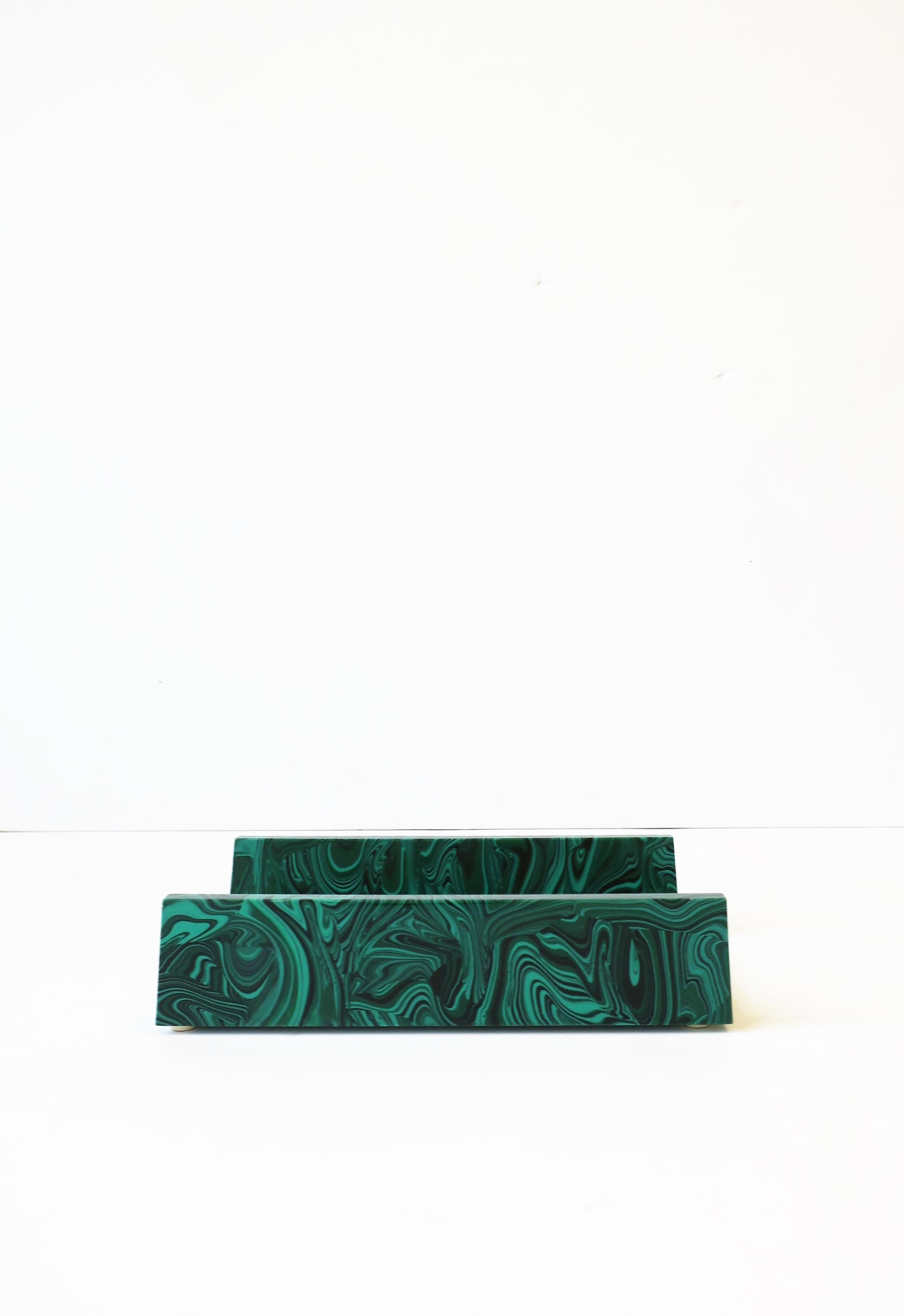 Green Malachite Style Paper Napkin or Hand-Towel Holder 1