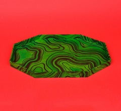 Plateau en malachite verte
