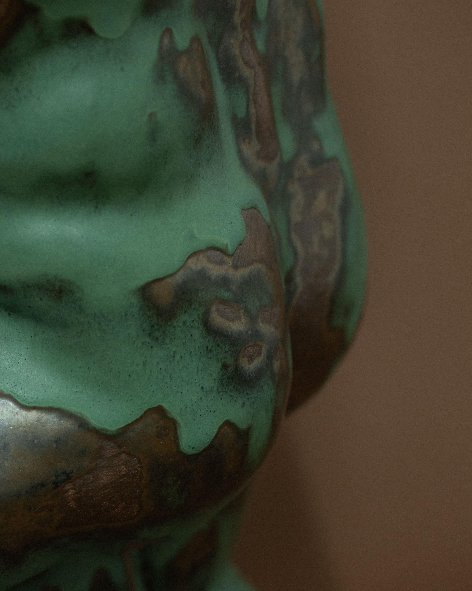 Ceramic Green Male Torso Sculpture by Common Body For Sale