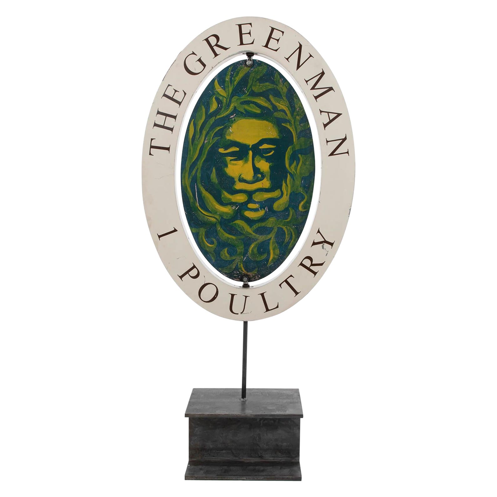 Green Man Original London Pub Sign For Sale