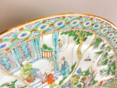 Green Mandarin Plate in Porcelain, China, circa 1850, 19th Century