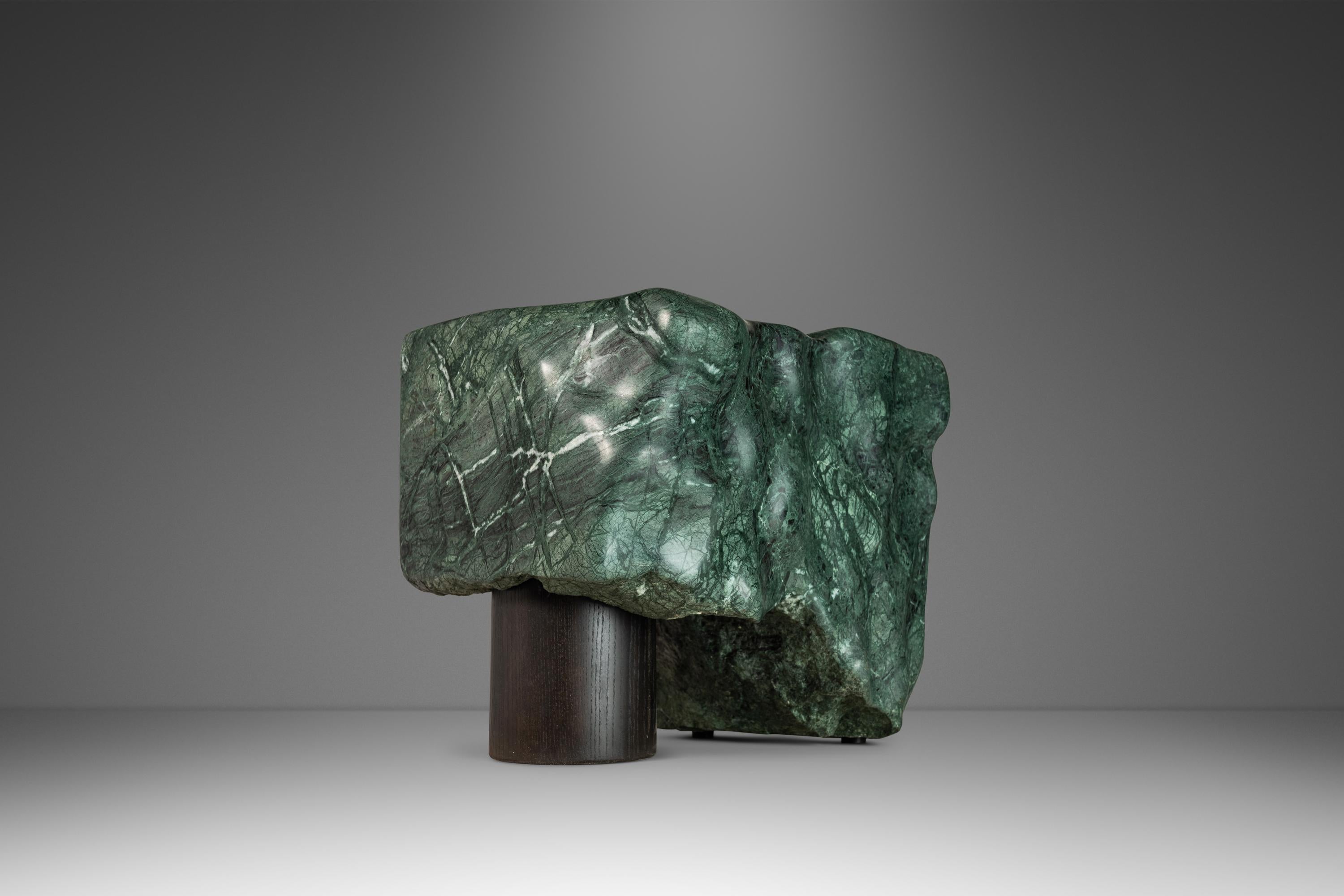 Green Marble Abstract Organic Modern Sculpture by Mark Leblanc, USA, 2000's For Sale 6