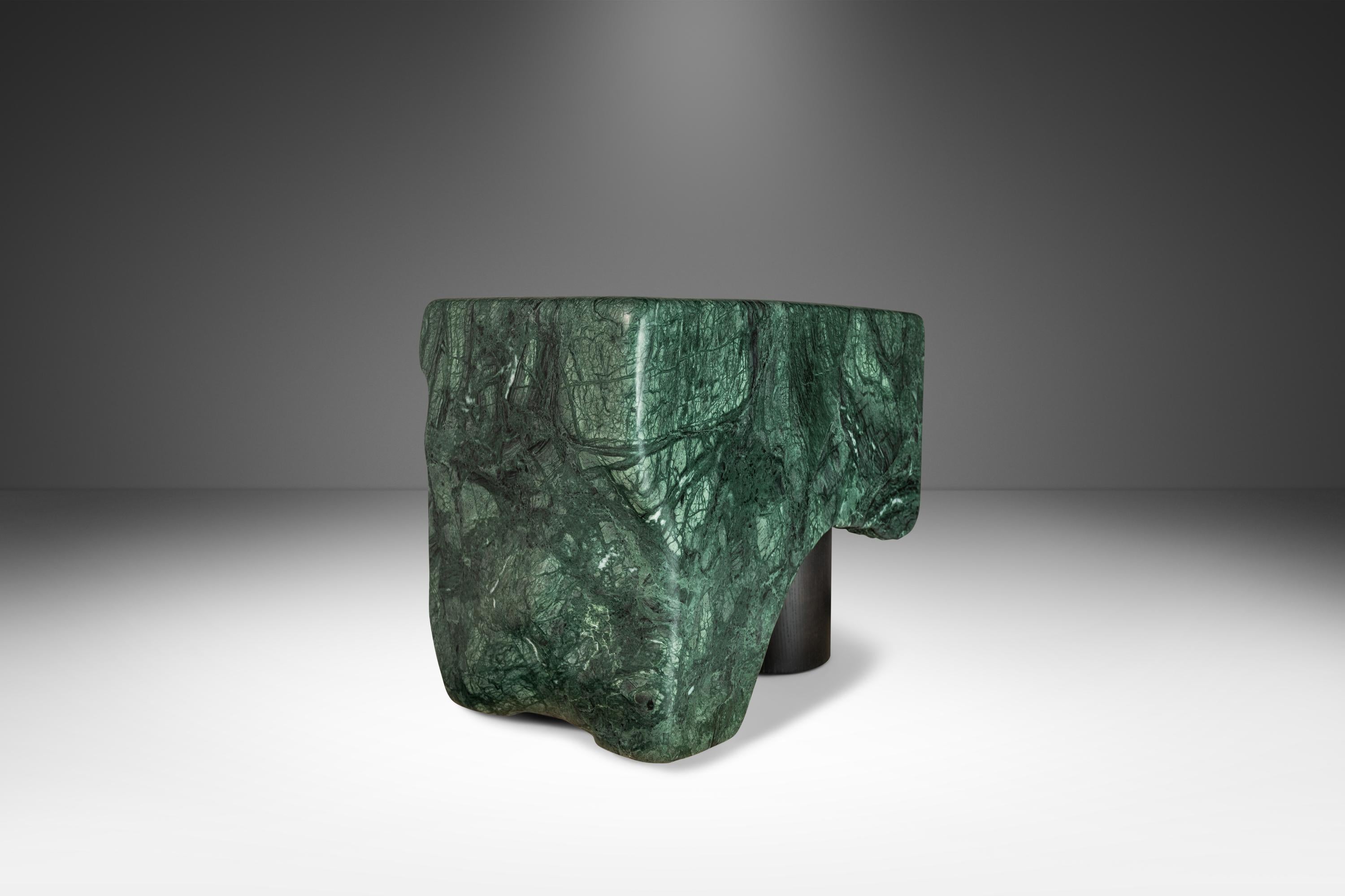 Green Marble Abstract Organic Modern Sculpture by Mark Leblanc, USA, 2000's For Sale 7
