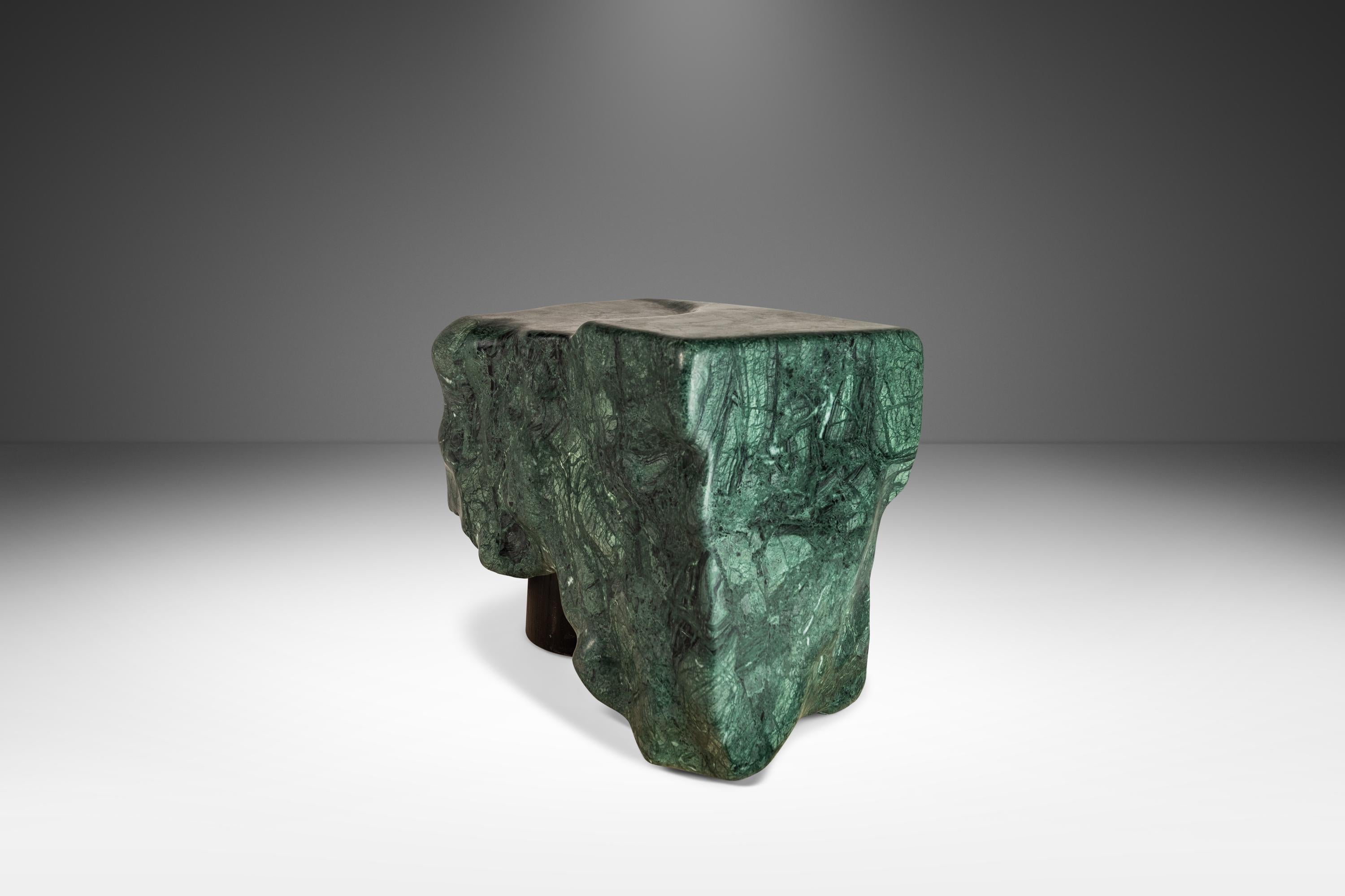 Green Marble Abstract Organic Modern Sculpture by Mark Leblanc, USA, 2000's For Sale 8