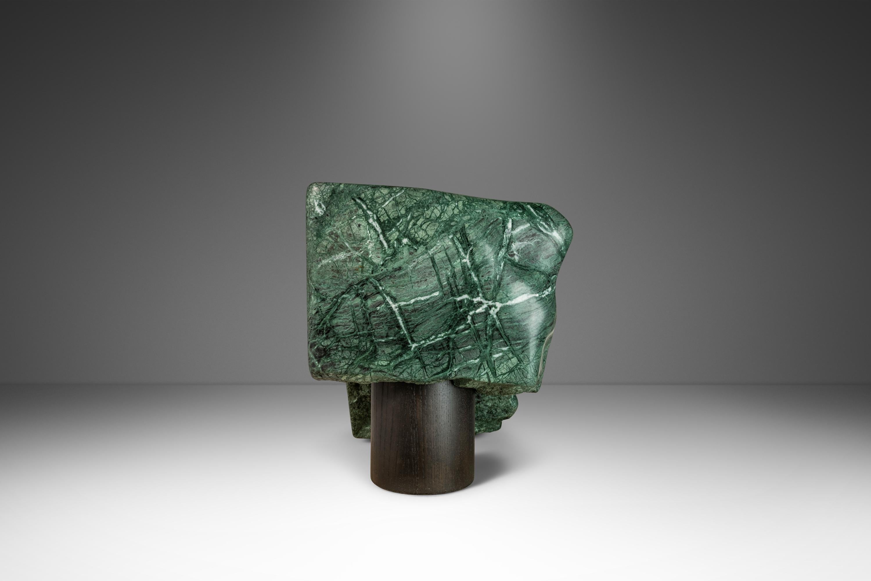 American Green Marble Abstract Organic Modern Sculpture by Mark Leblanc, USA, 2000's For Sale