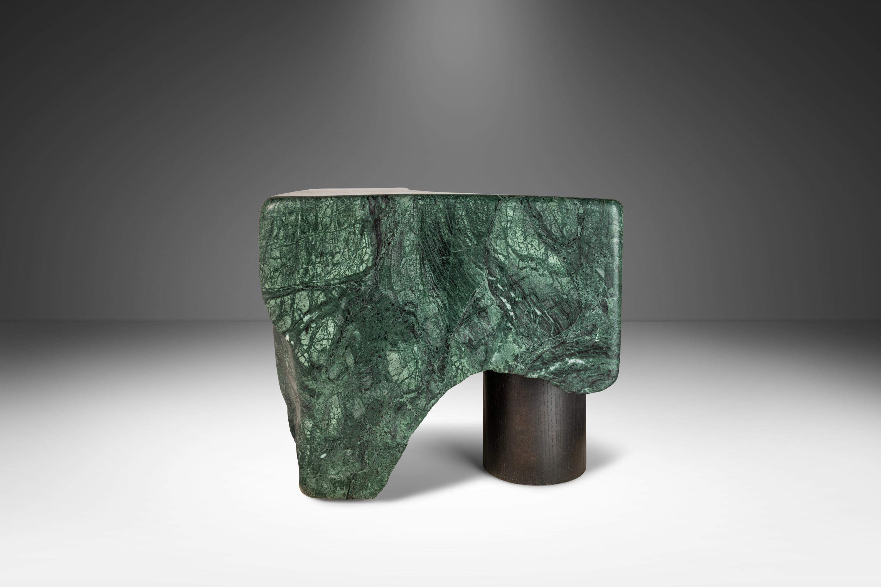 Contemporary Green Marble Abstract Organic Modern Sculpture by Mark Leblanc, USA, 2000's For Sale