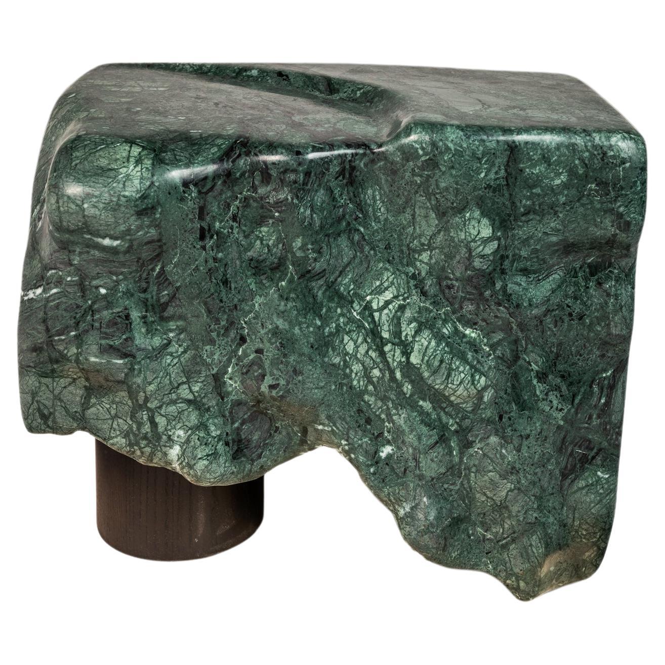 Green Marble Abstract Organic Modern Sculpture by Mark Leblanc, USA, 2000's For Sale