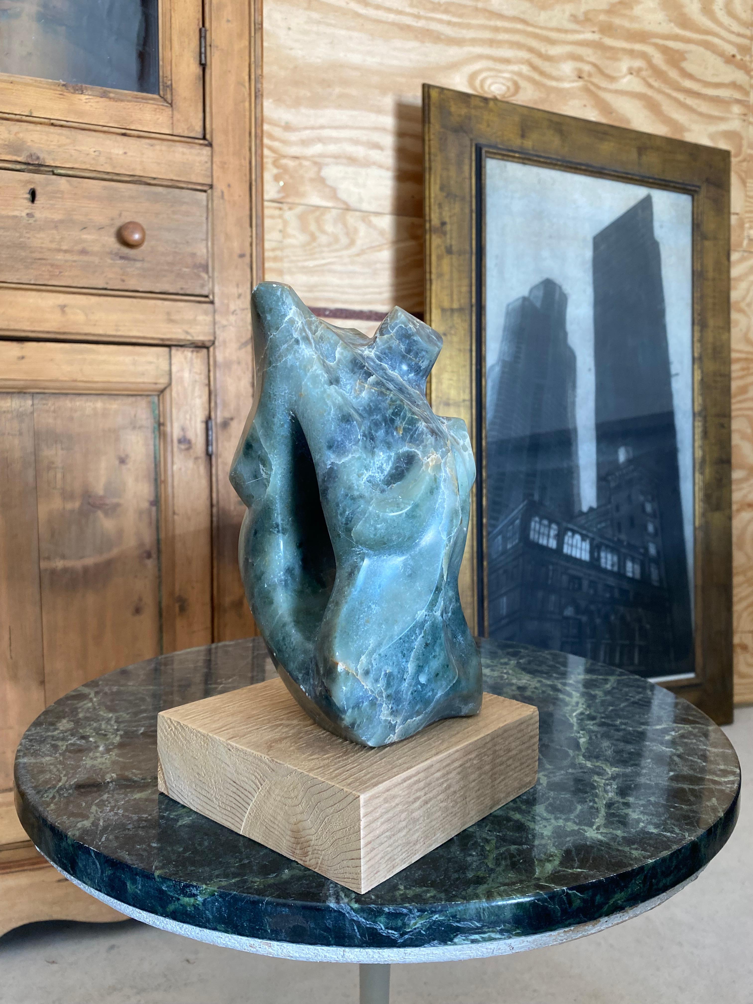 Green Marble Abstract Sculpture by A. Schmetterer in vendita 3