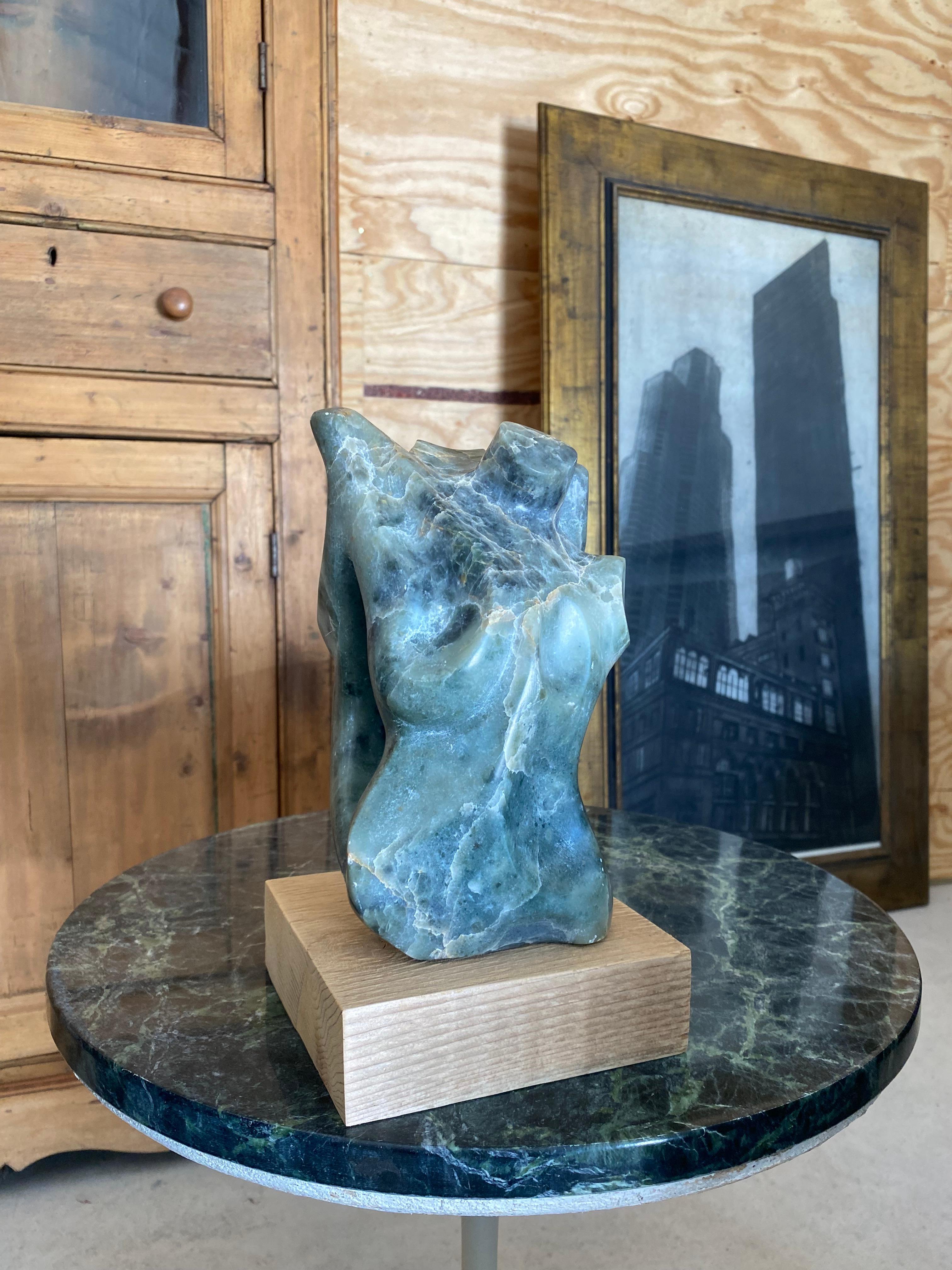 Green Marble Abstract Sculpture by A. Schmetterer in vendita 4