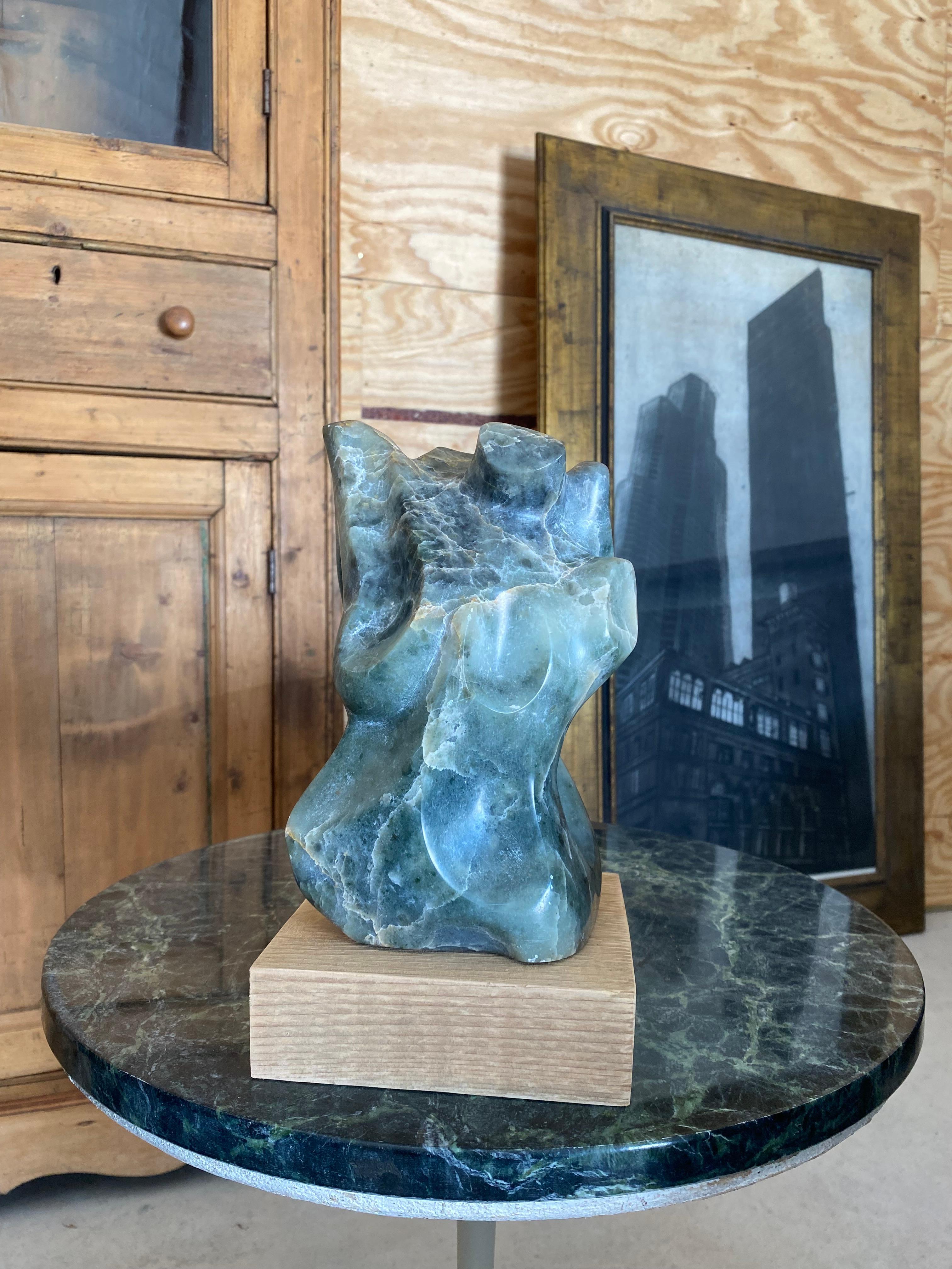 Green Marble Abstract Sculpture by A. Schmetterer in vendita 5