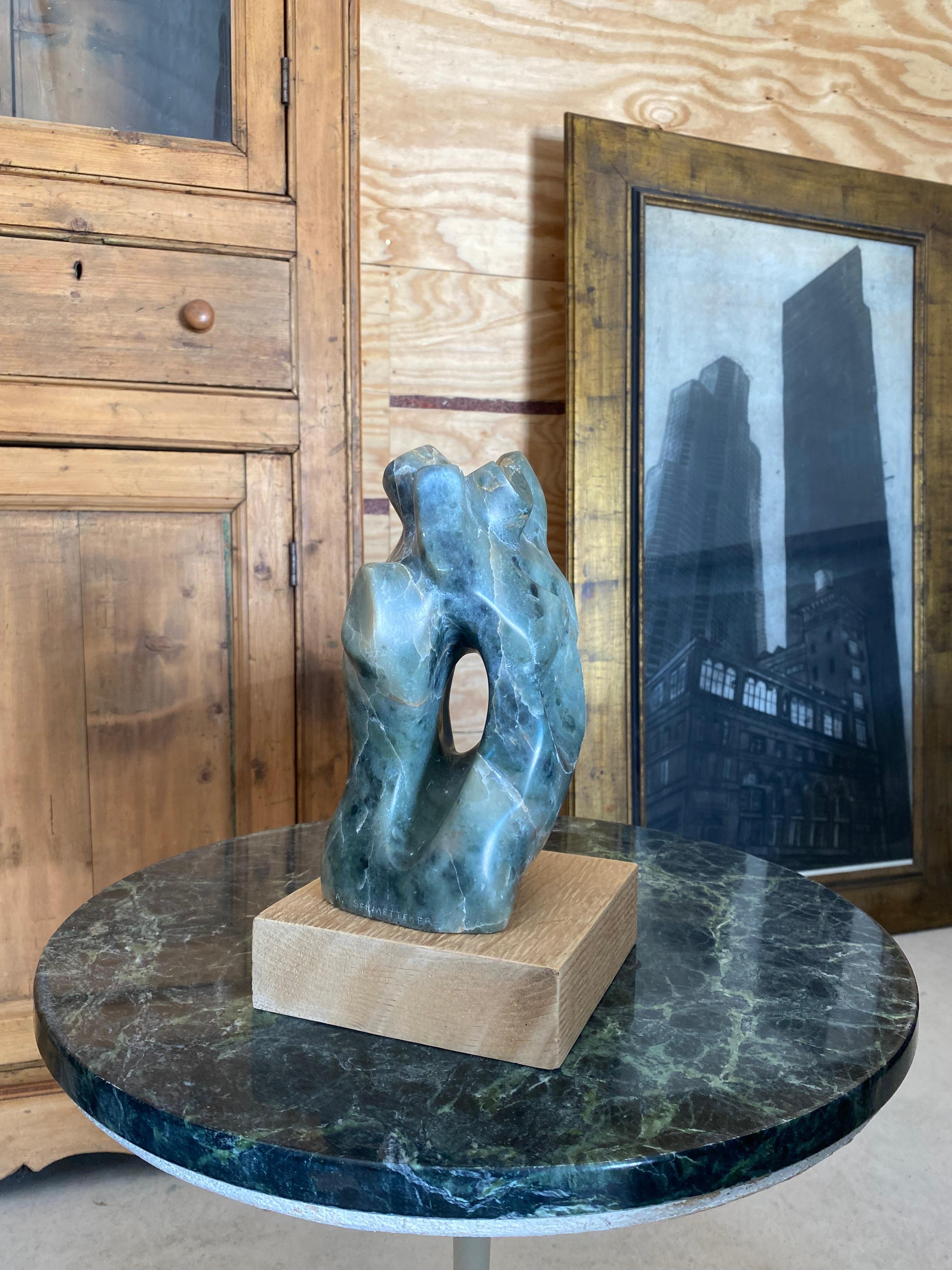 Green Marble Abstract Sculpture by A. Schmetterer in vendita 8