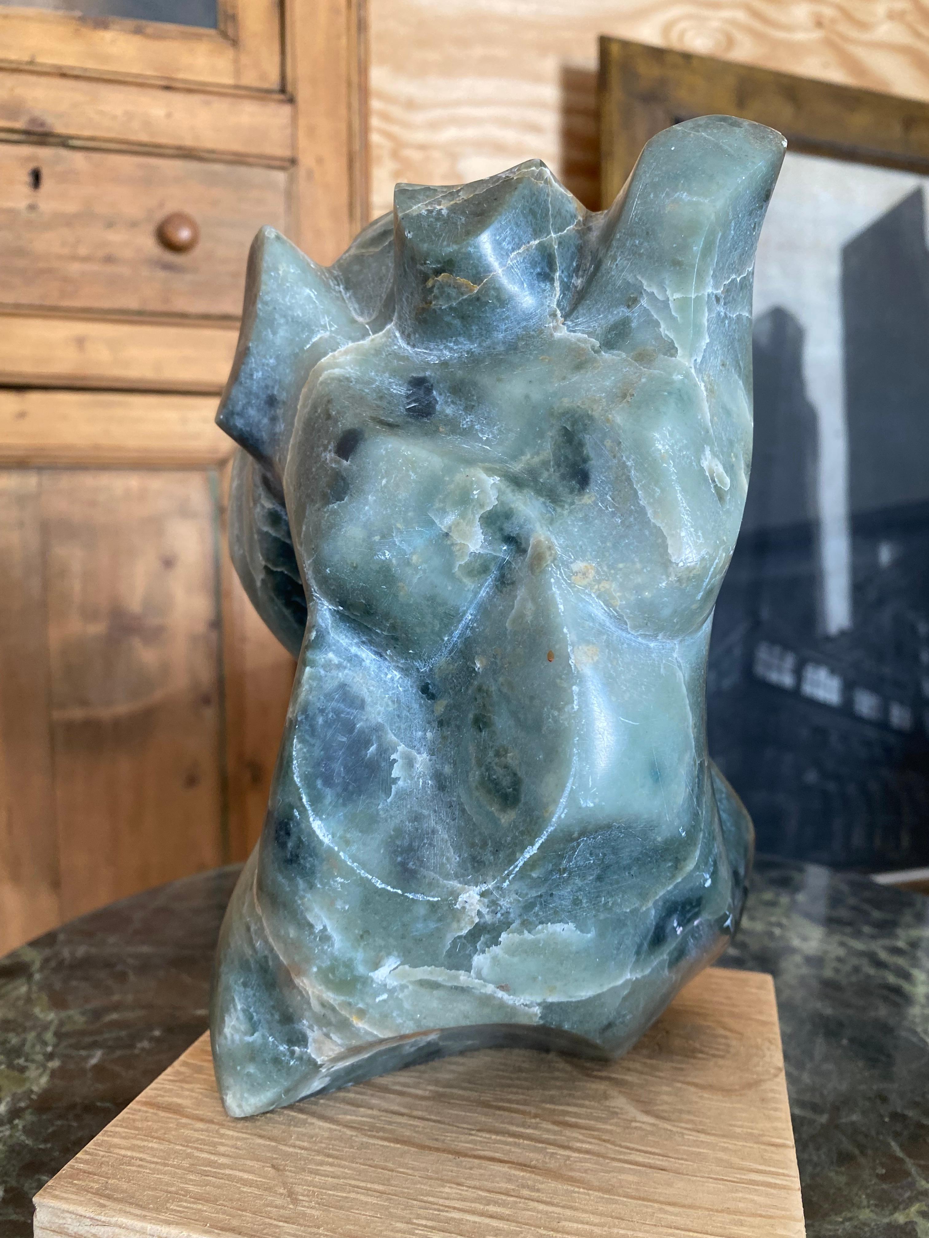 XX secolo Green Marble Abstract Sculpture by A. Schmetterer in vendita