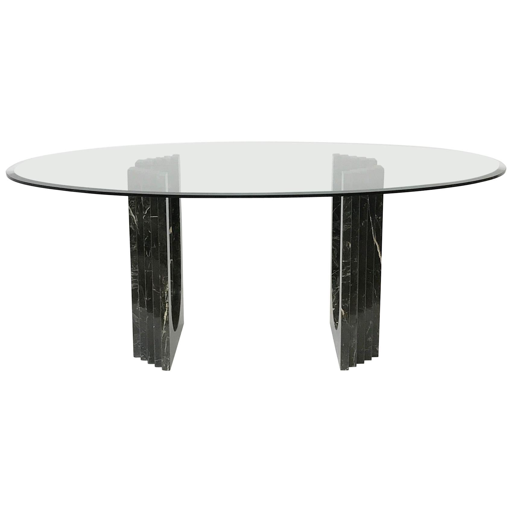 Lucite and Smoke Beveled Glass Dining Table at 1stDibs