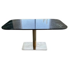 Green Marble and Brass Dining Table by Christopher Kreiling
