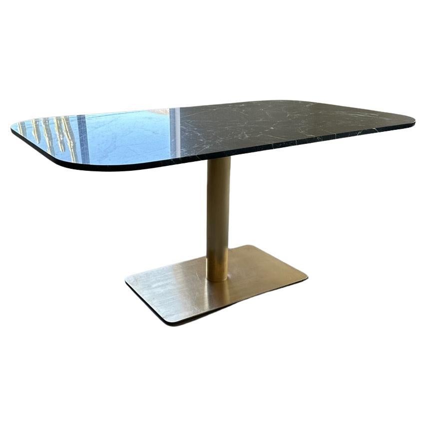Green Marble and Brass Dining Table by Christopher Kreiling For Sale