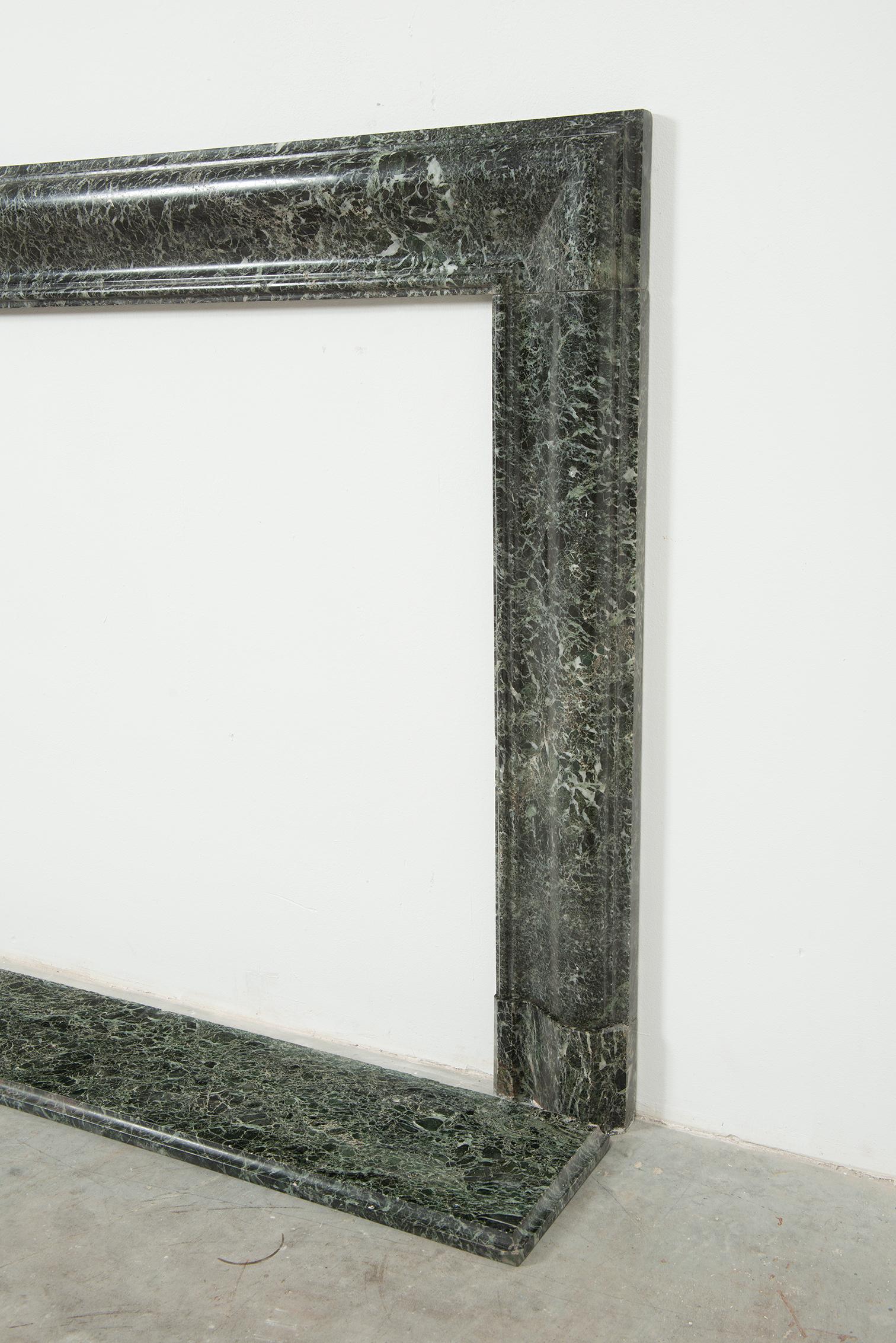 Green Marble Bolection Fireplace with Hearth For Sale 6