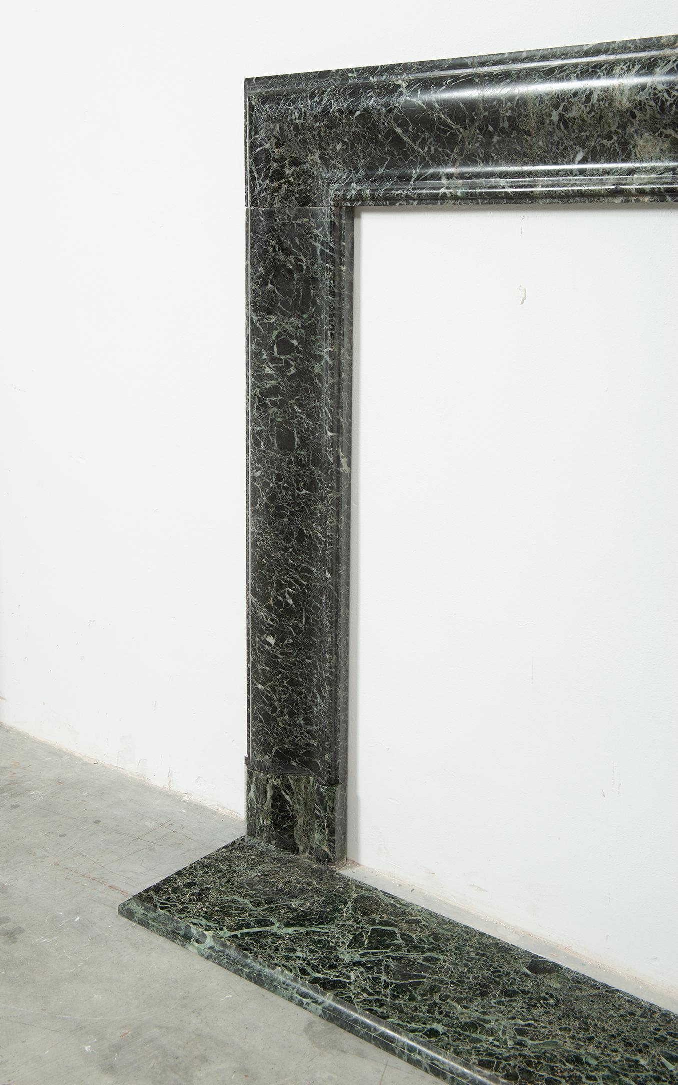 Green Marble Bolection Fireplace with Hearth For Sale 7