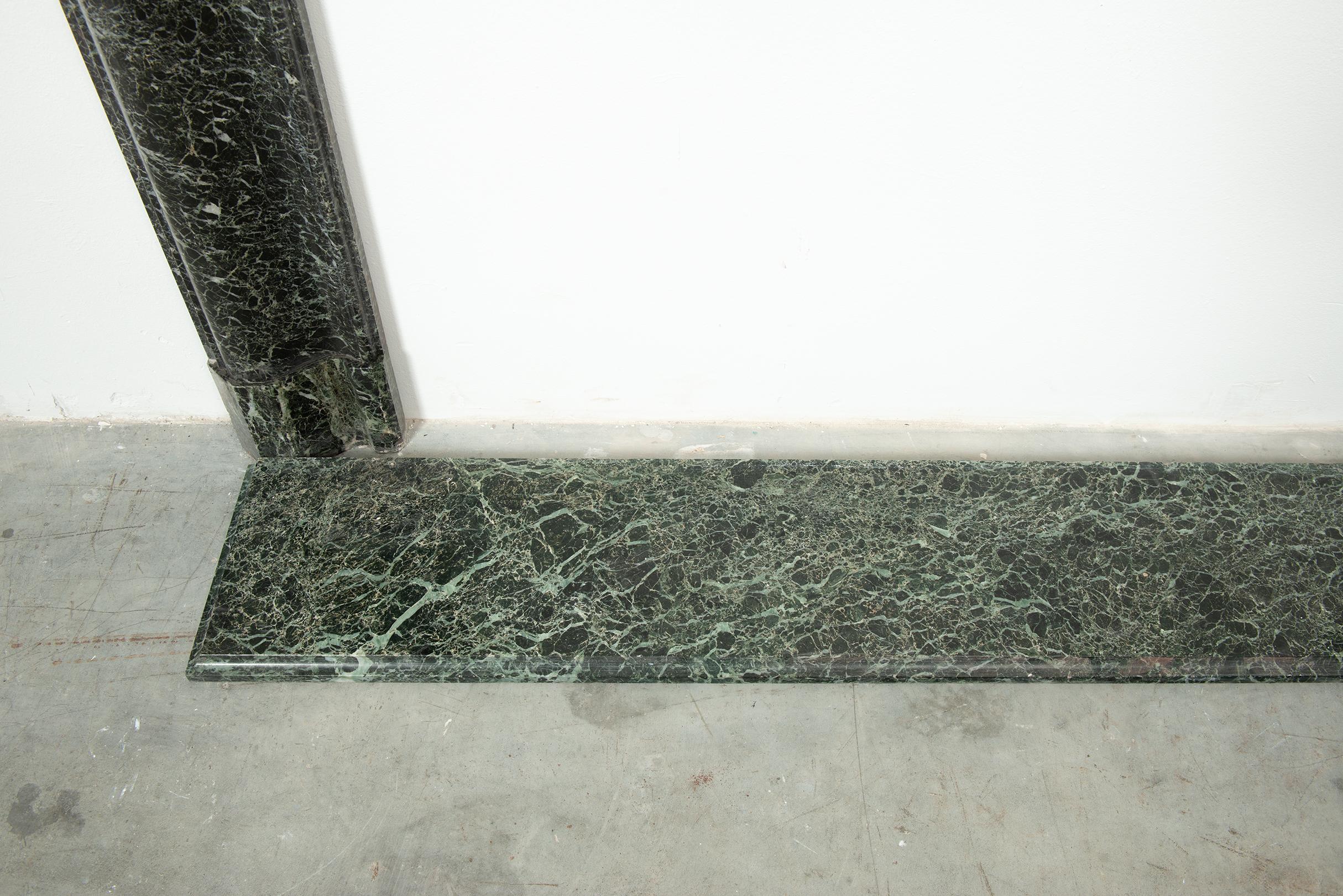Green Marble Bolection Fireplace with Hearth For Sale 9
