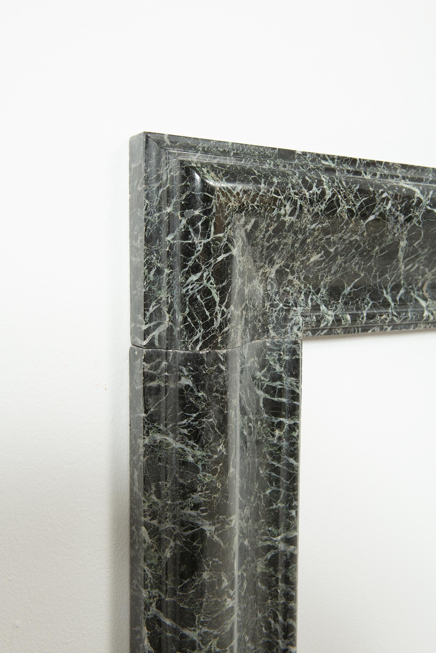 Green Marble Bolection Fireplace with Hearth For Sale 12
