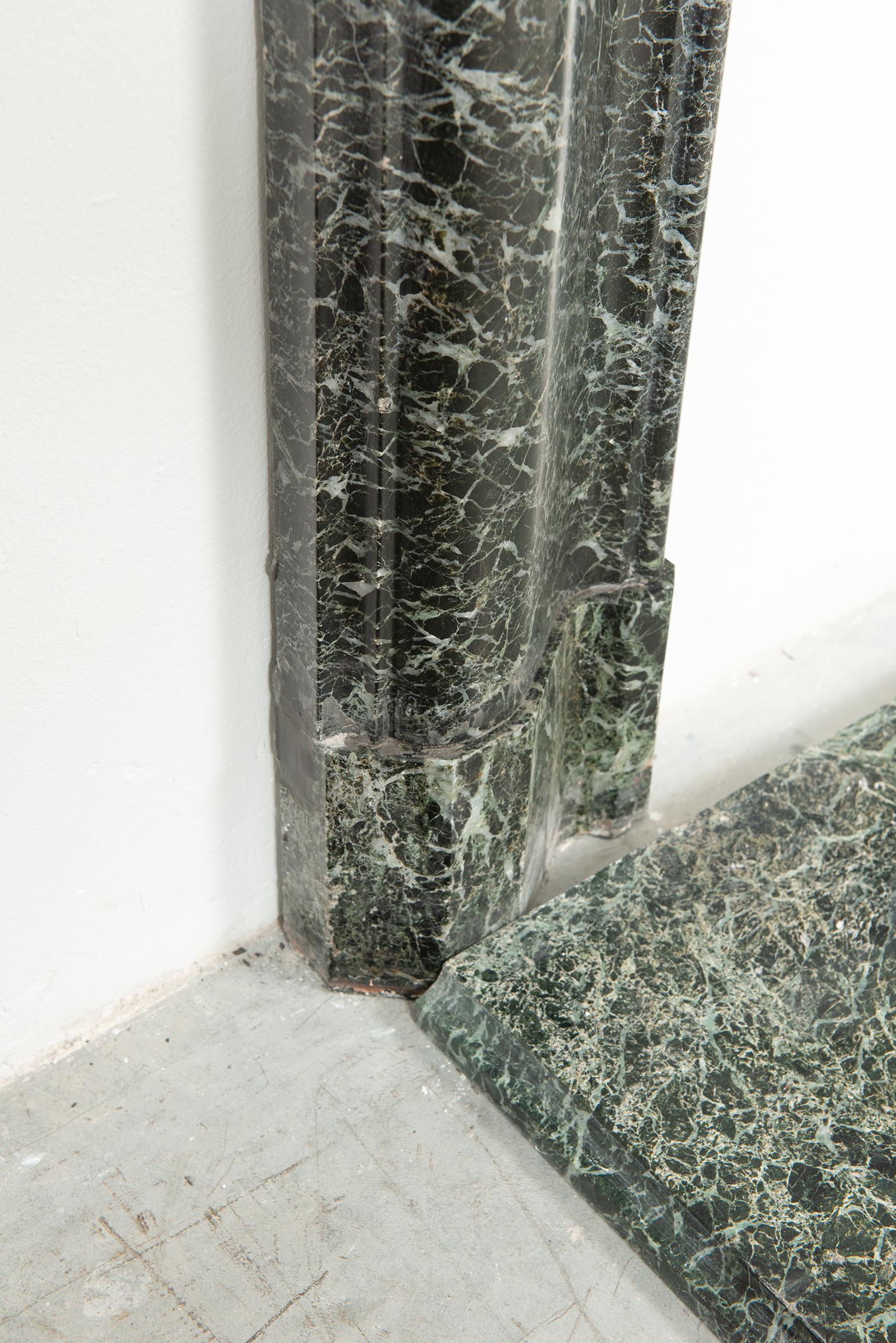Green Marble Bolection Fireplace with Hearth For Sale 13
