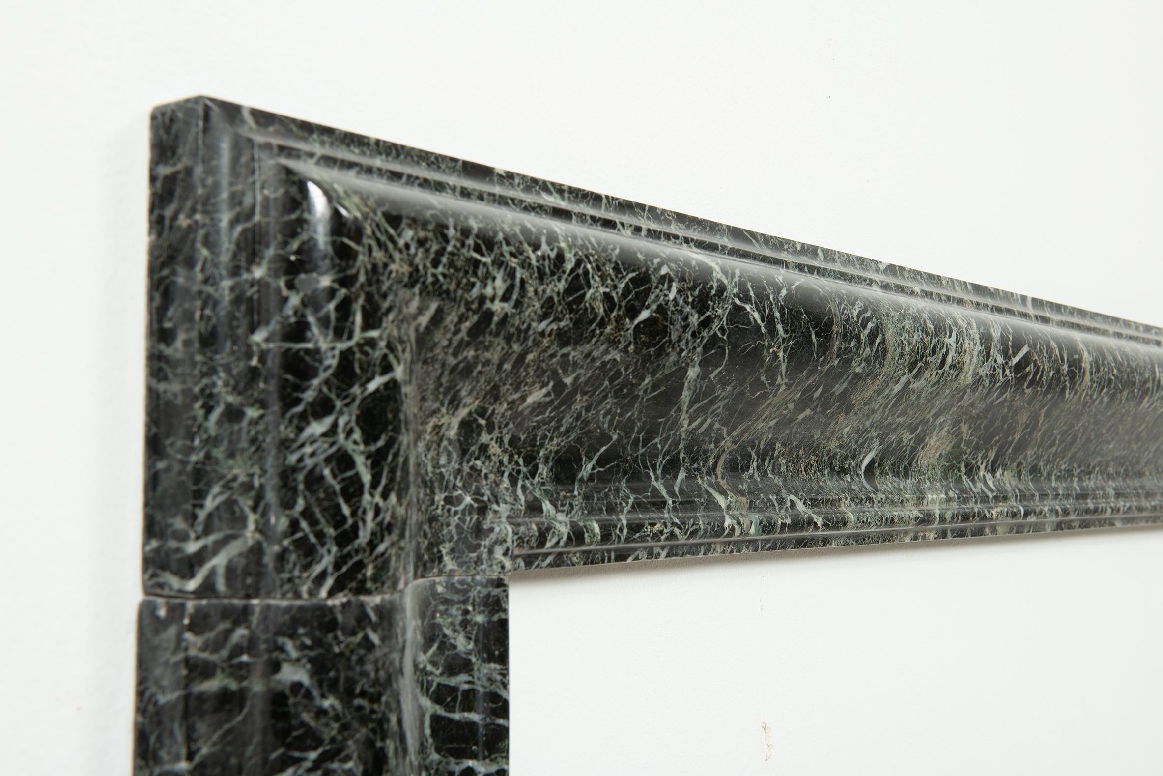 Green Marble Bolection Fireplace with Hearth For Sale 14