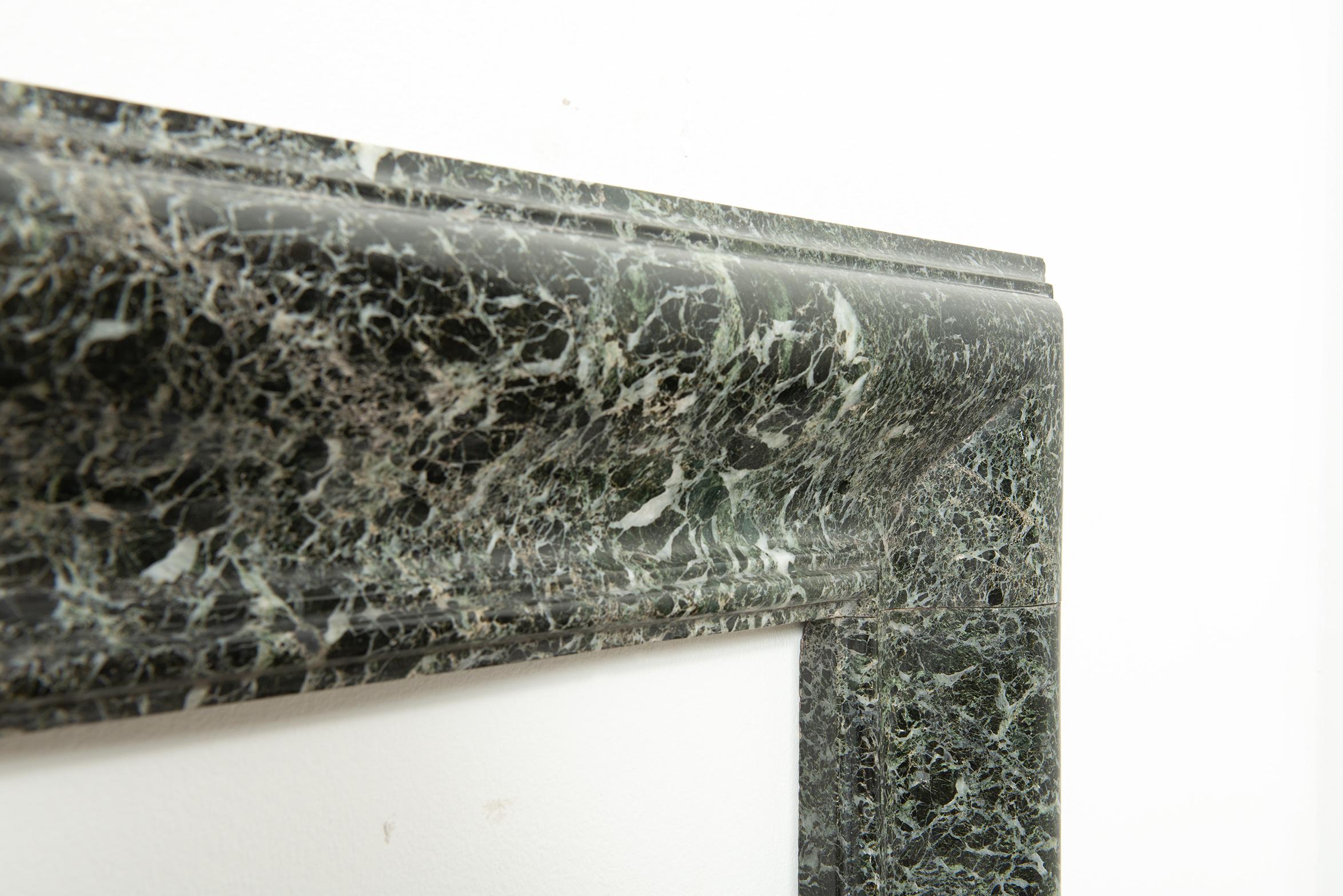 Green Marble Bolection Fireplace with Hearth For Sale 15