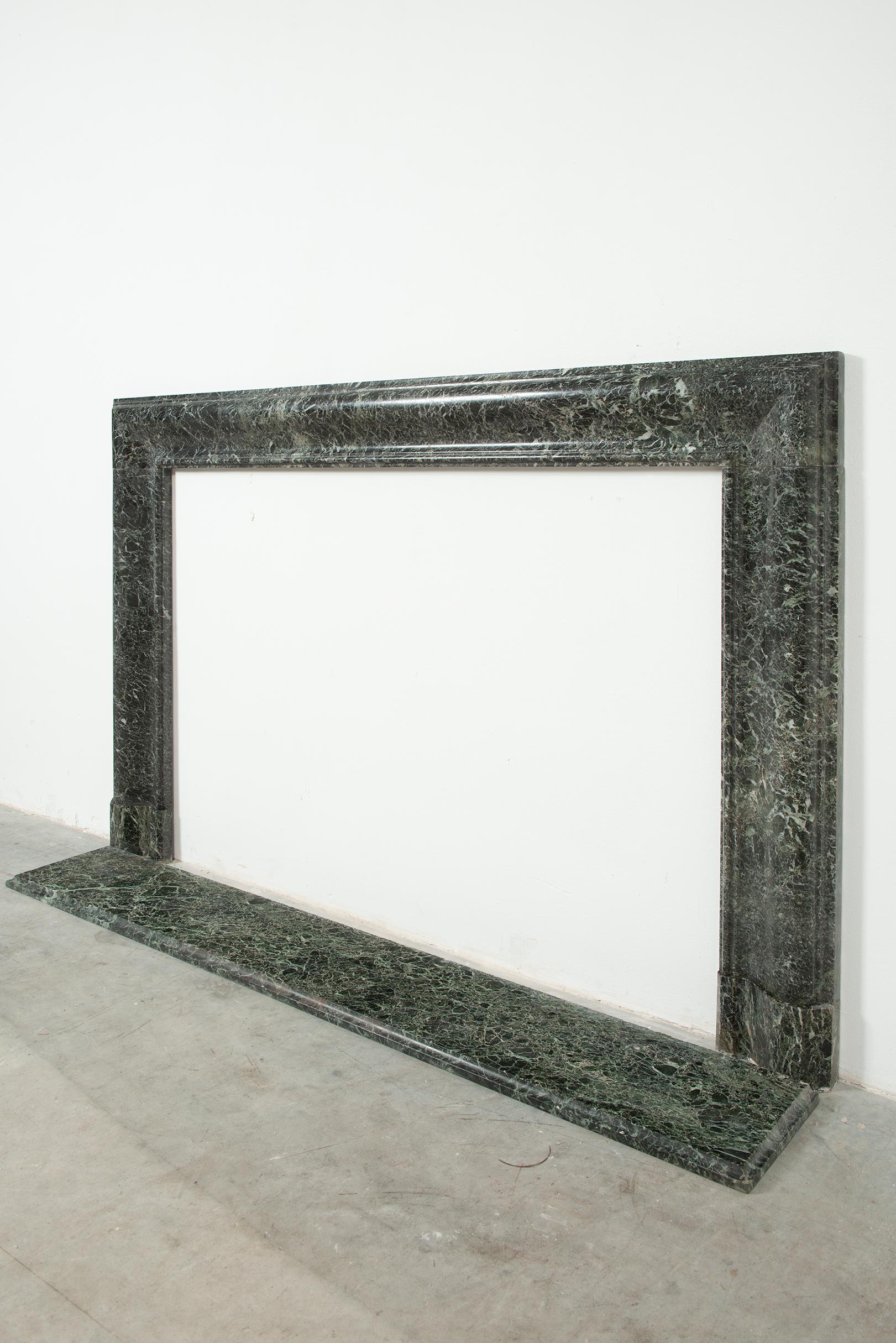Green Marble Bolection Fireplace with Hearth For Sale 5