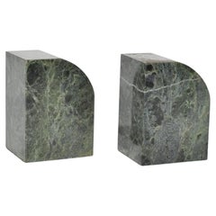 Vintage Green Marble Bookends