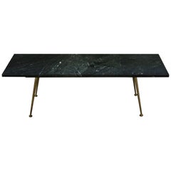 Green Marble Bronze Leg Coffee Table