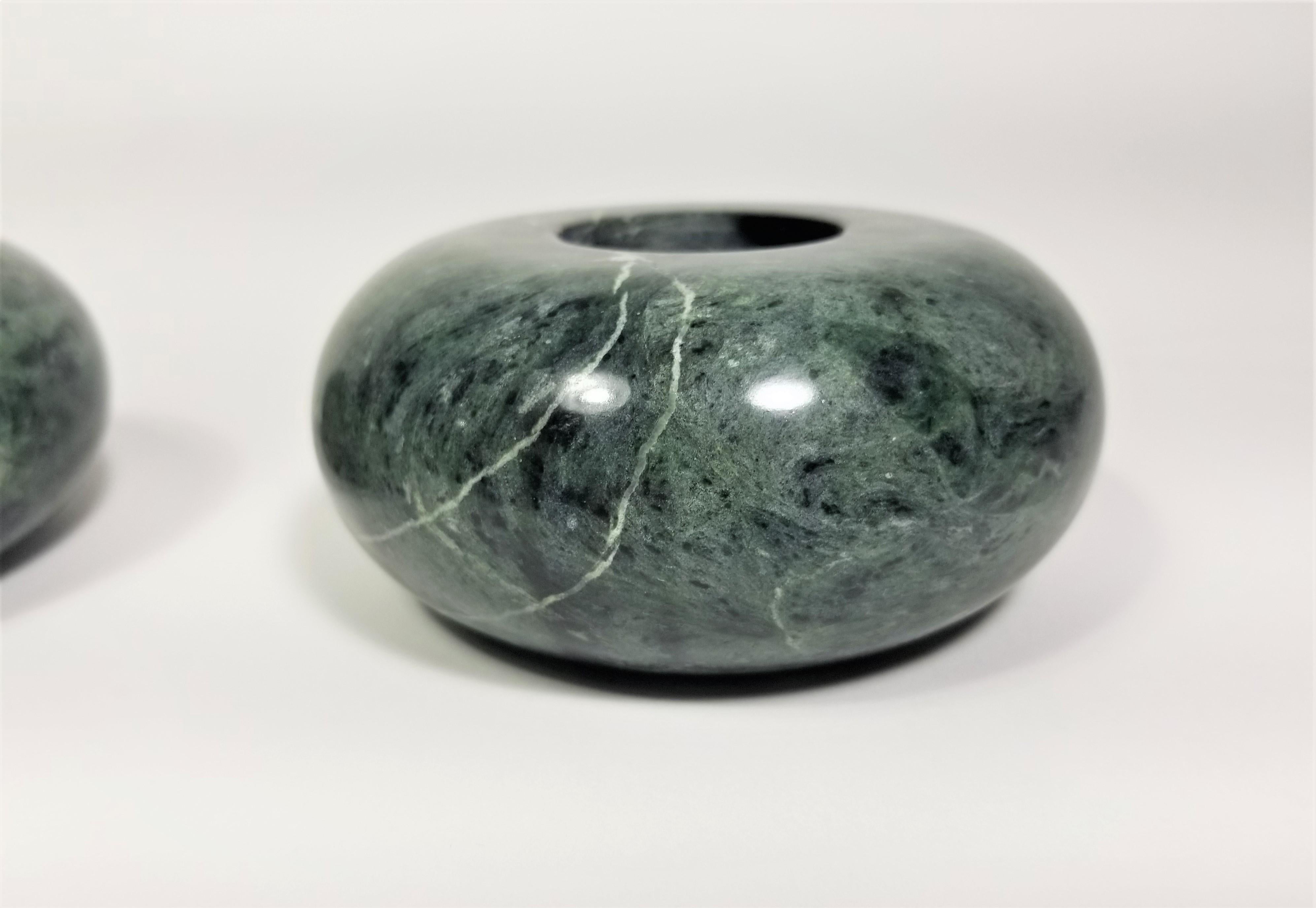 Green Marble Candle Holders, 1980s 5
