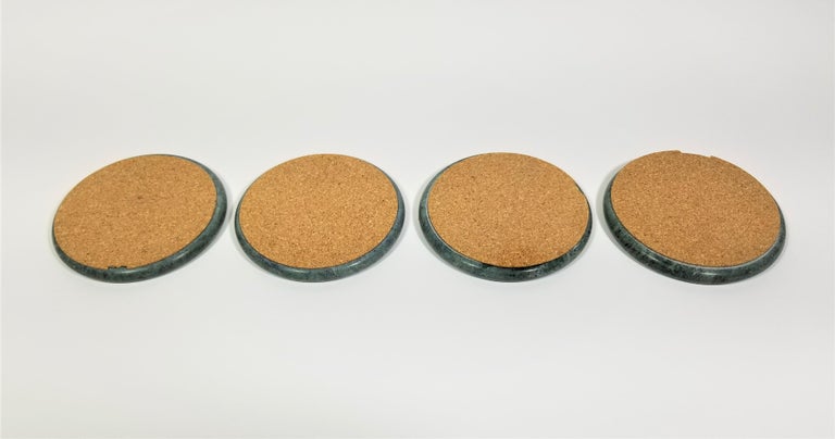 Green Marble Coasters Mid-Century, 1970s  For Sale 8