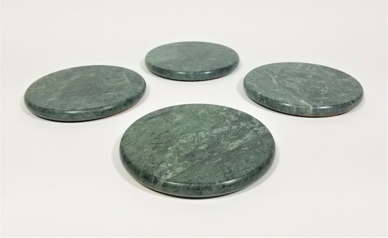 Green Marble Coasters Mid-Century, 1970s  For Sale 9