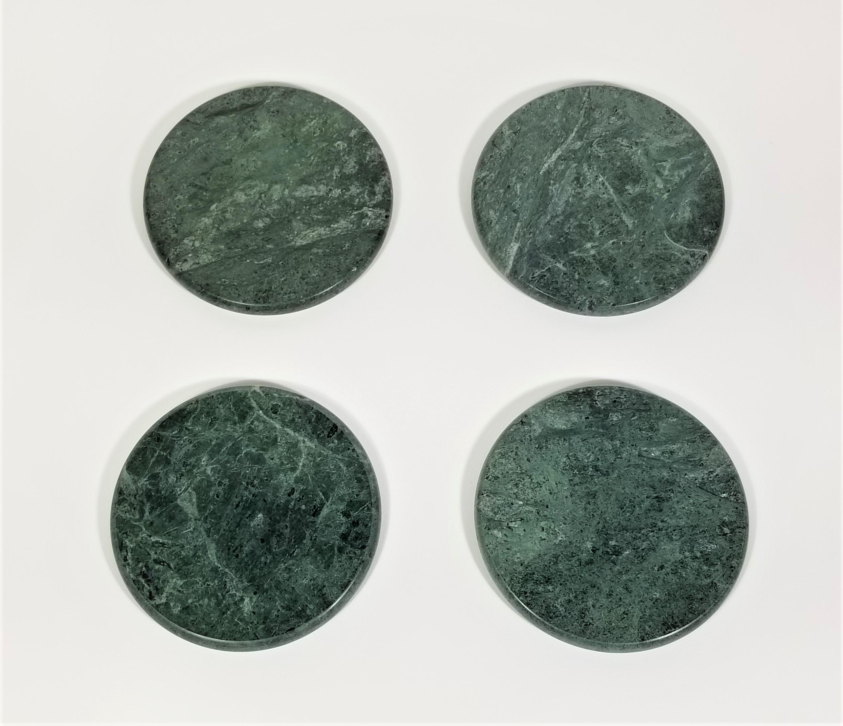 Mid-Century Modern Green Marble Coasters Mid-Century, 1970s