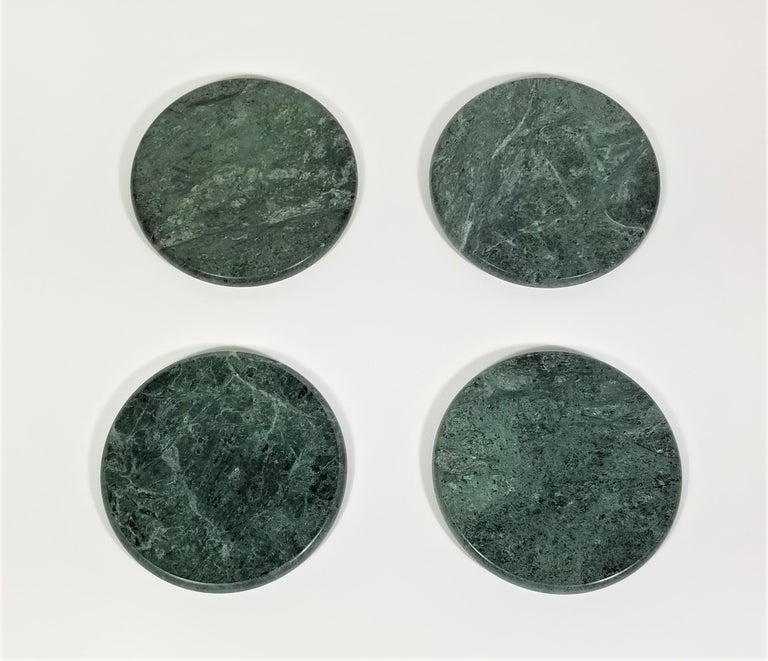 Mid-Century Modern Green Marble Coasters Mid-Century, 1970s  For Sale
