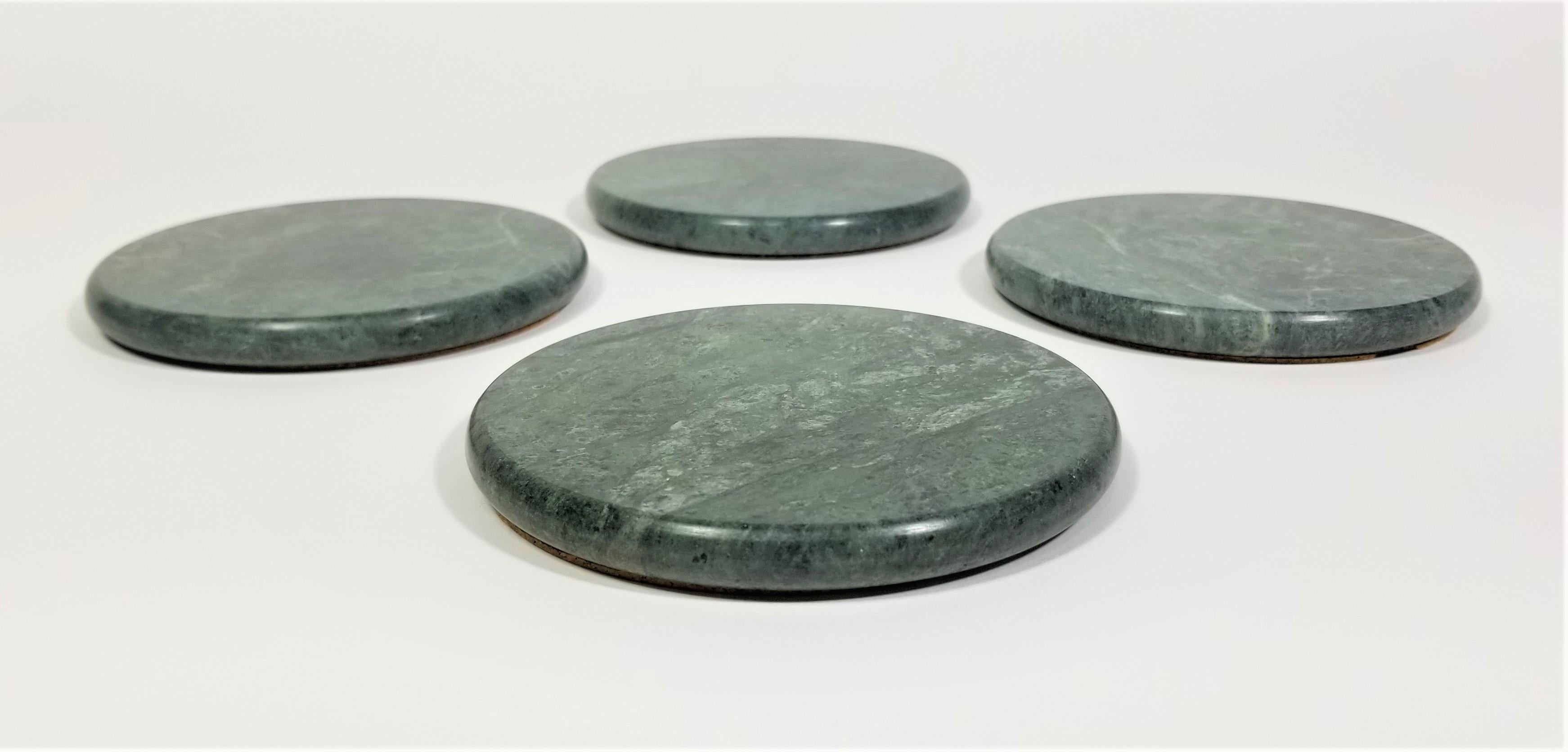 20th Century Green Marble Coasters Mid-Century, 1970s