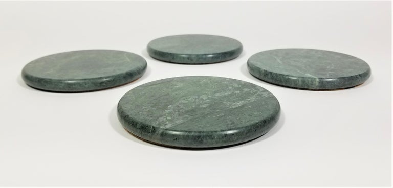 20th Century Green Marble Coasters Mid-Century, 1970s  For Sale