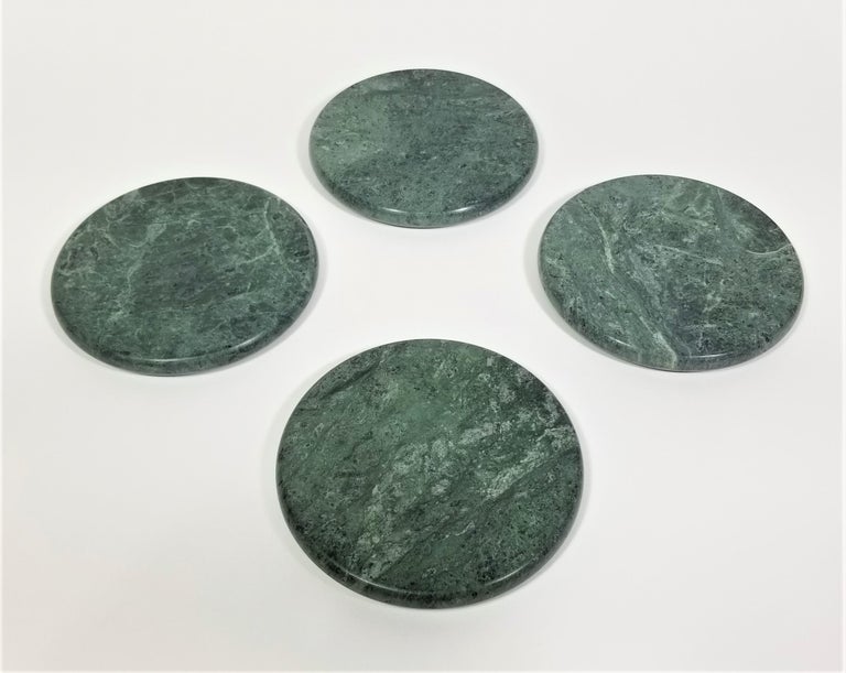 Green Marble Coasters Mid-Century, 1970s  For Sale 1