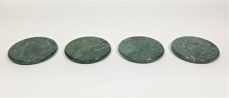 Green Marble Coasters Mid-Century, 1970s  For Sale 2