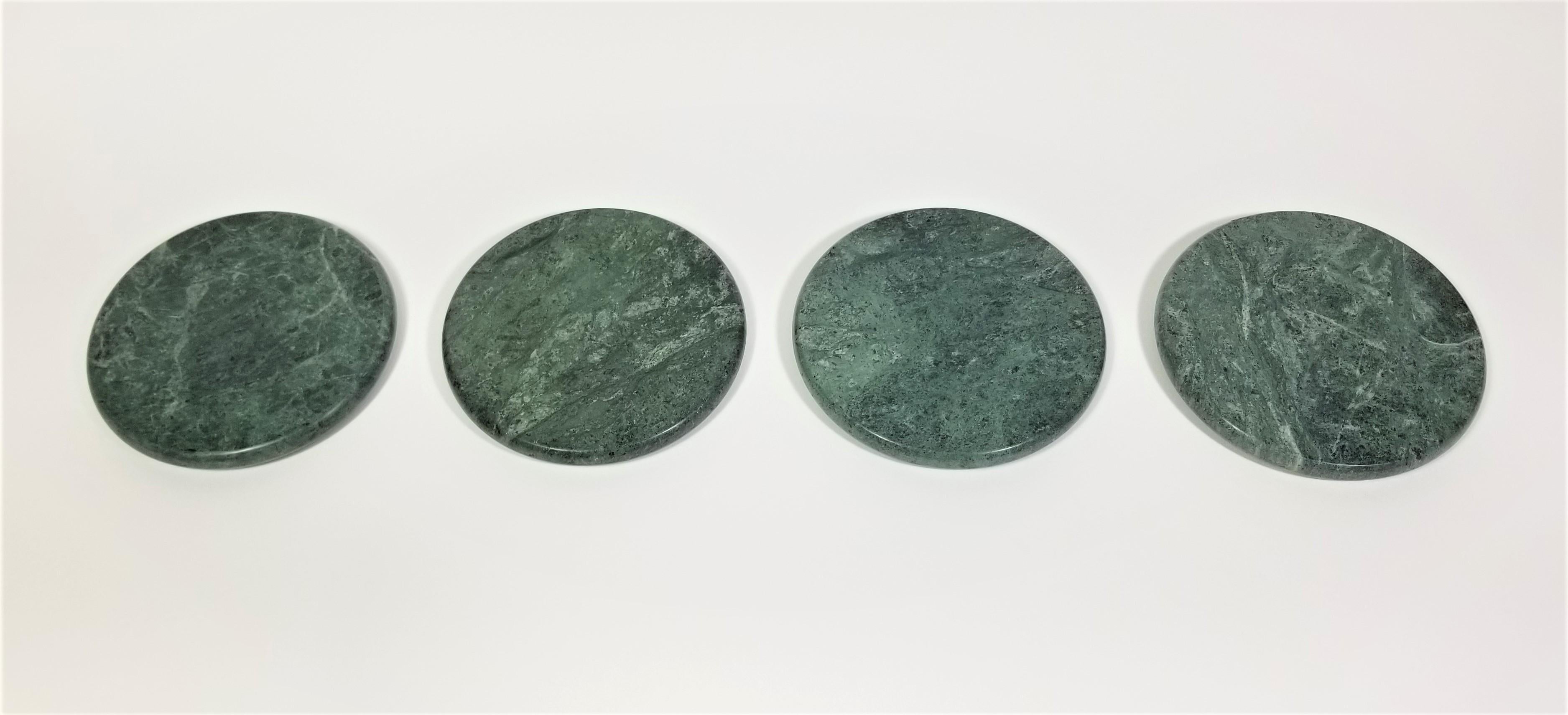 Green Marble Coasters Mid-Century, 1970s 3