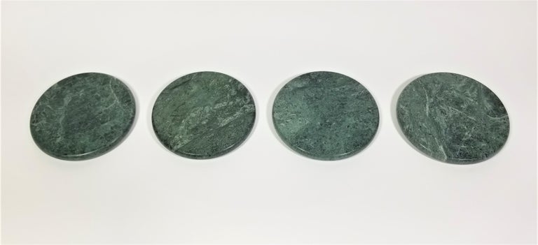Green Marble Coasters Mid-Century, 1970s  For Sale 3