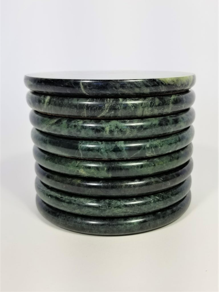 Green Marble Coasters Set of 8 Mid Century at 1stDibs