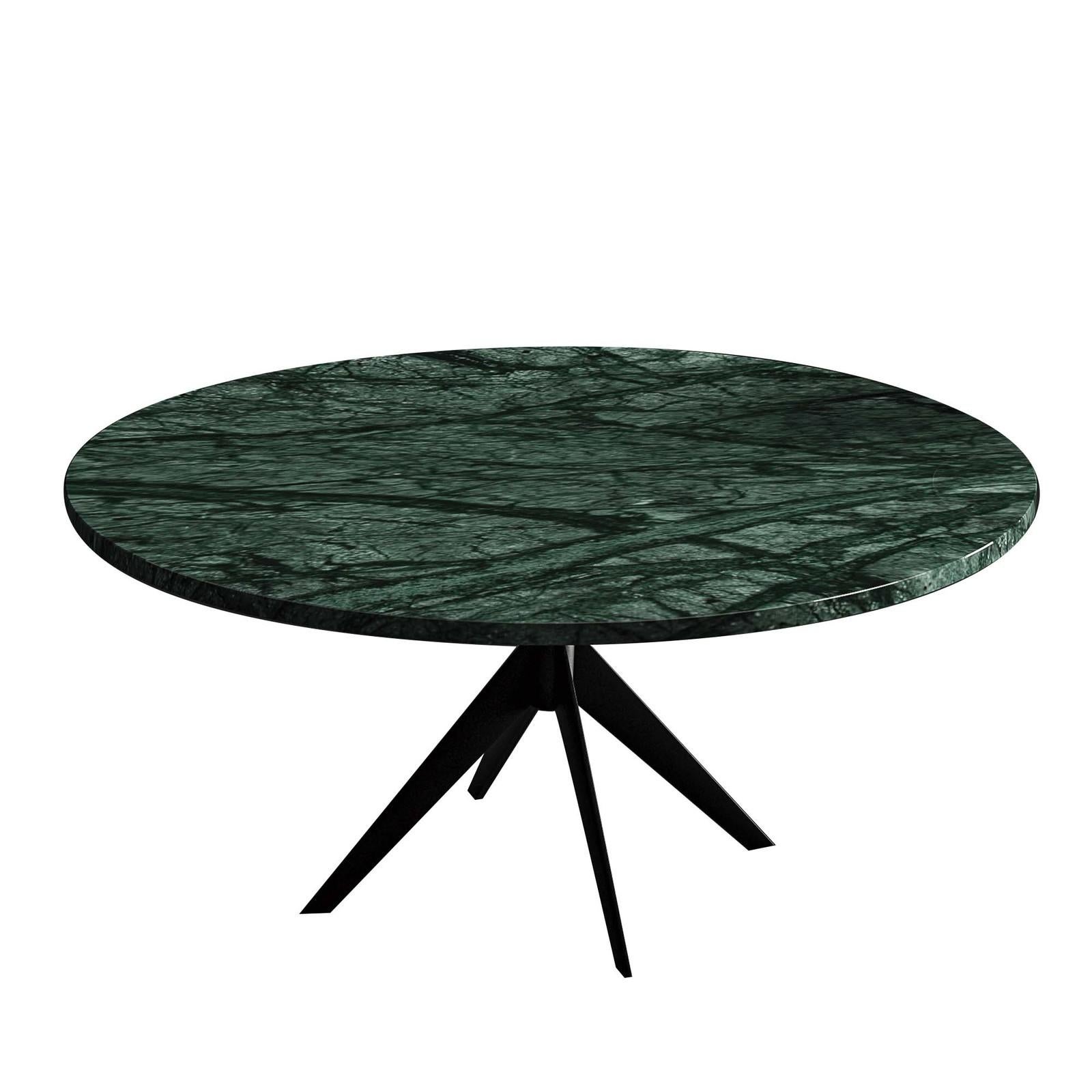 green marble side table