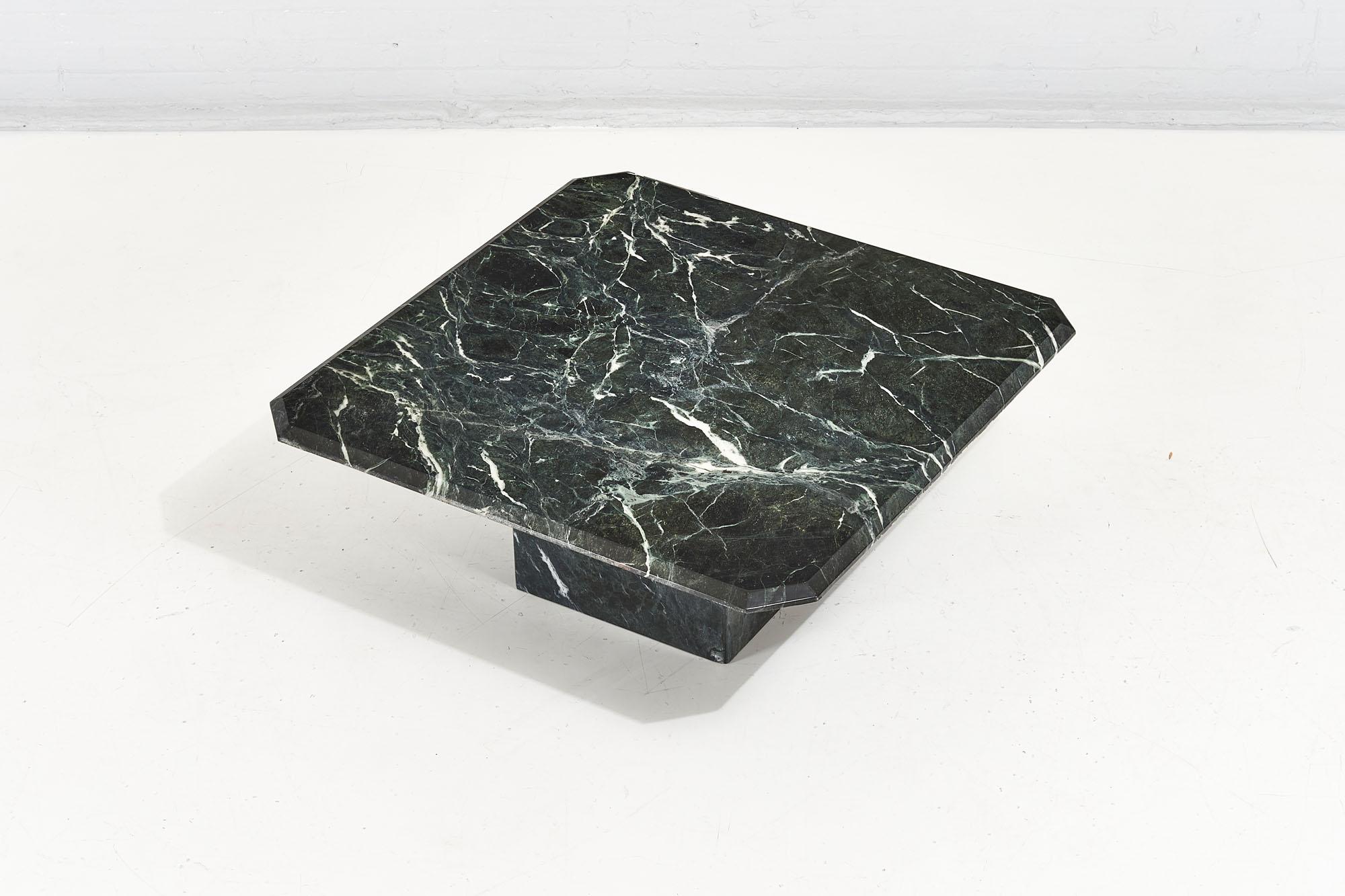 Green Marble Coffee Table, Italy 1970. In Excellent Condition In Chicago, IL
