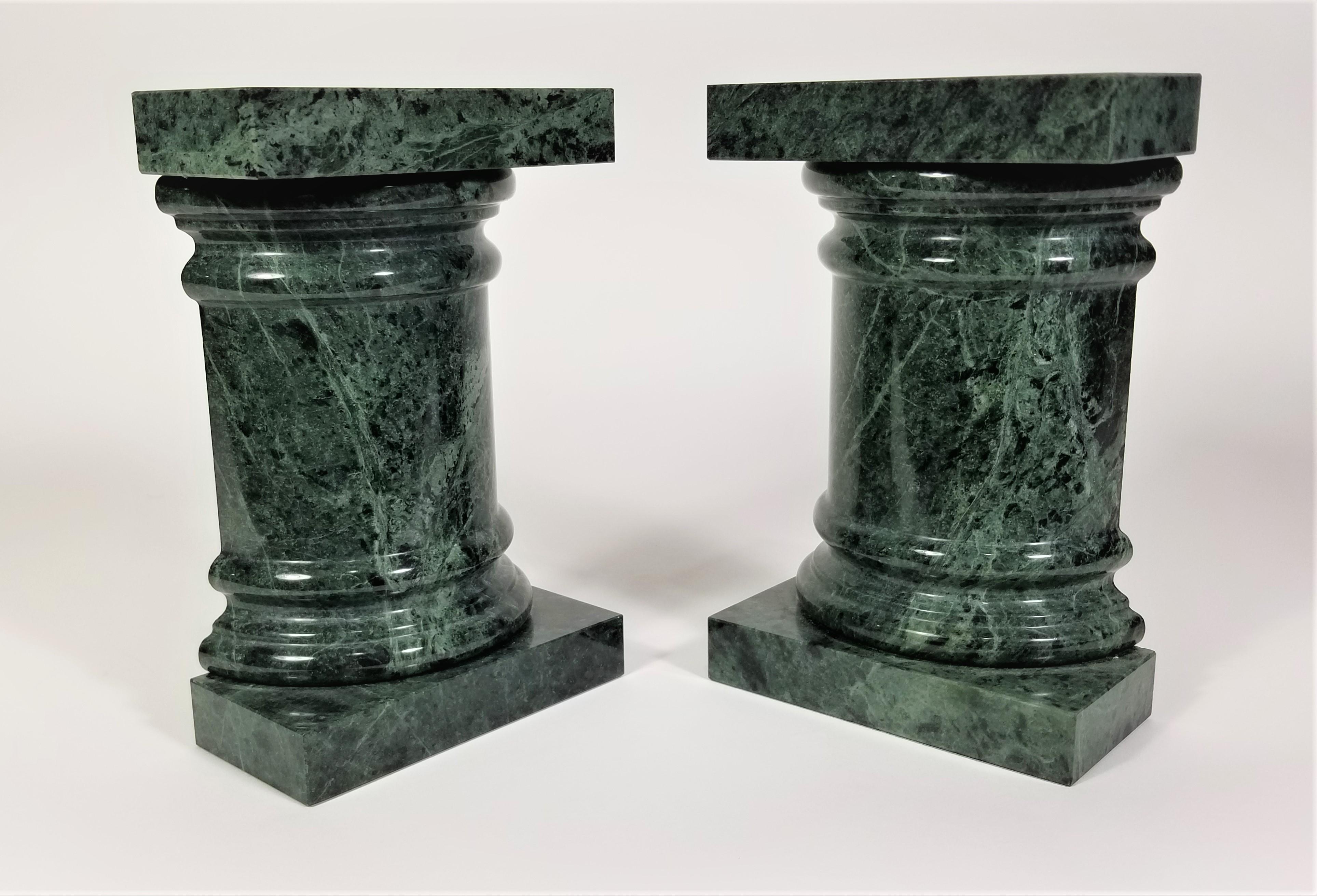 Green Marble Column Bookends Mid Century For Sale 8