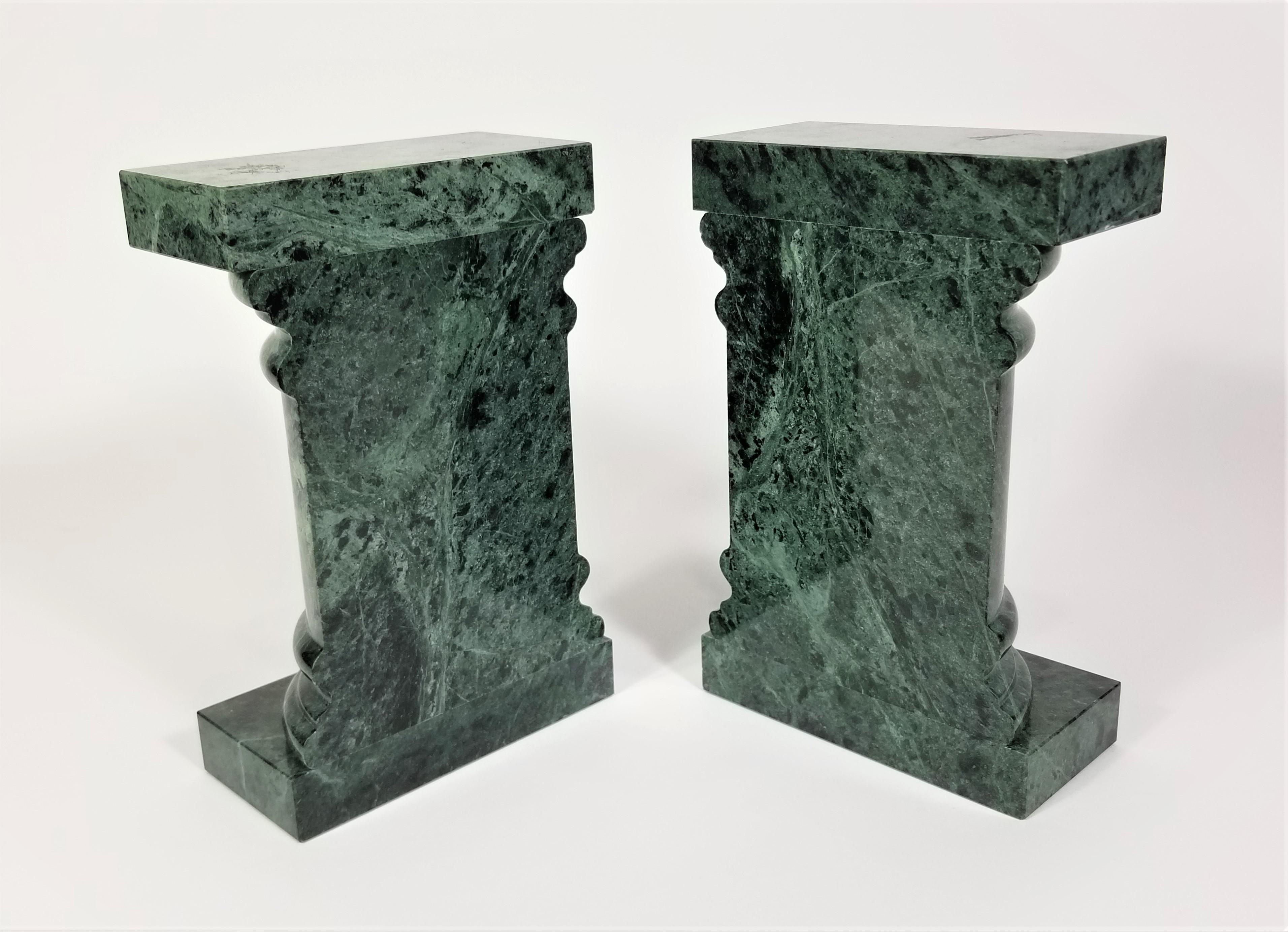 Green Marble Column Bookends Mid Century For Sale 3