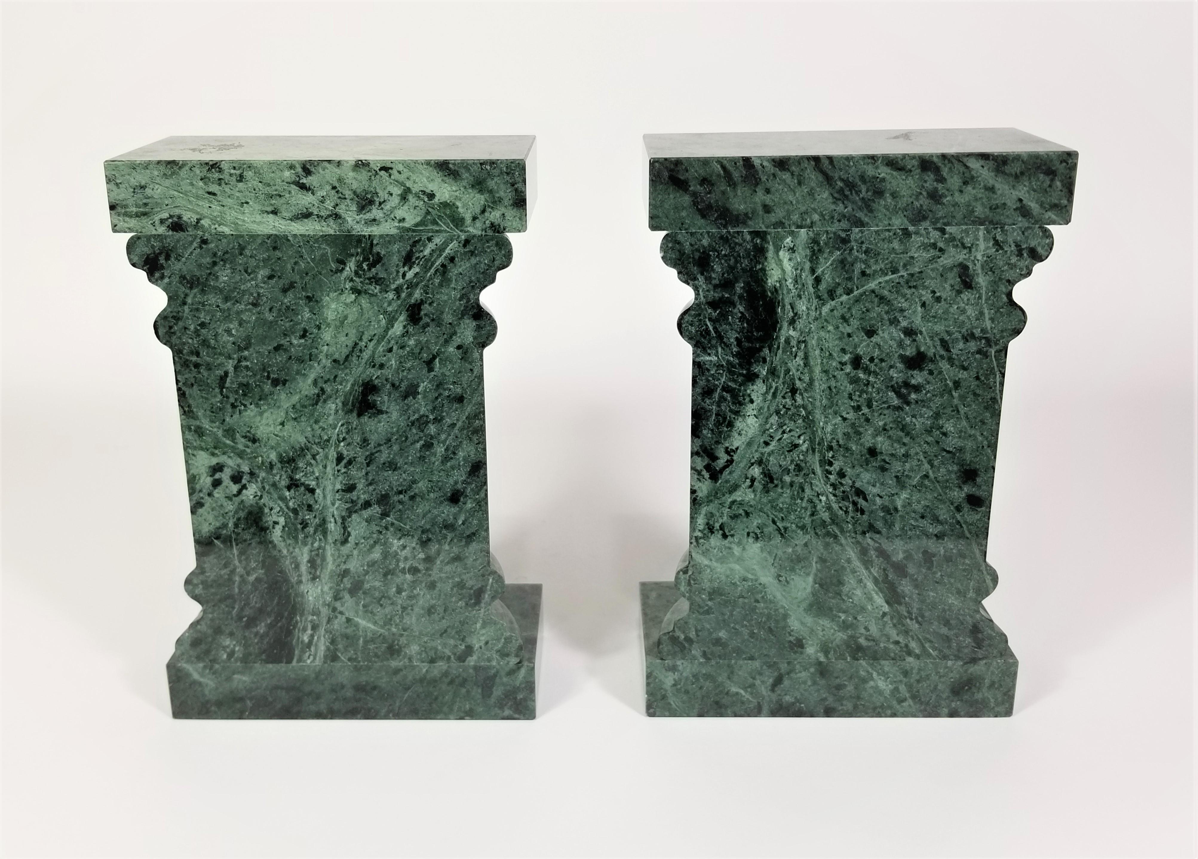 Green Marble Column Bookends Mid Century For Sale 4