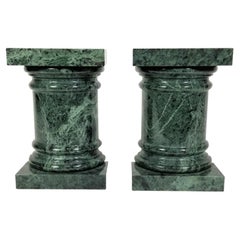 Green Marble Column Bookends Mid Century