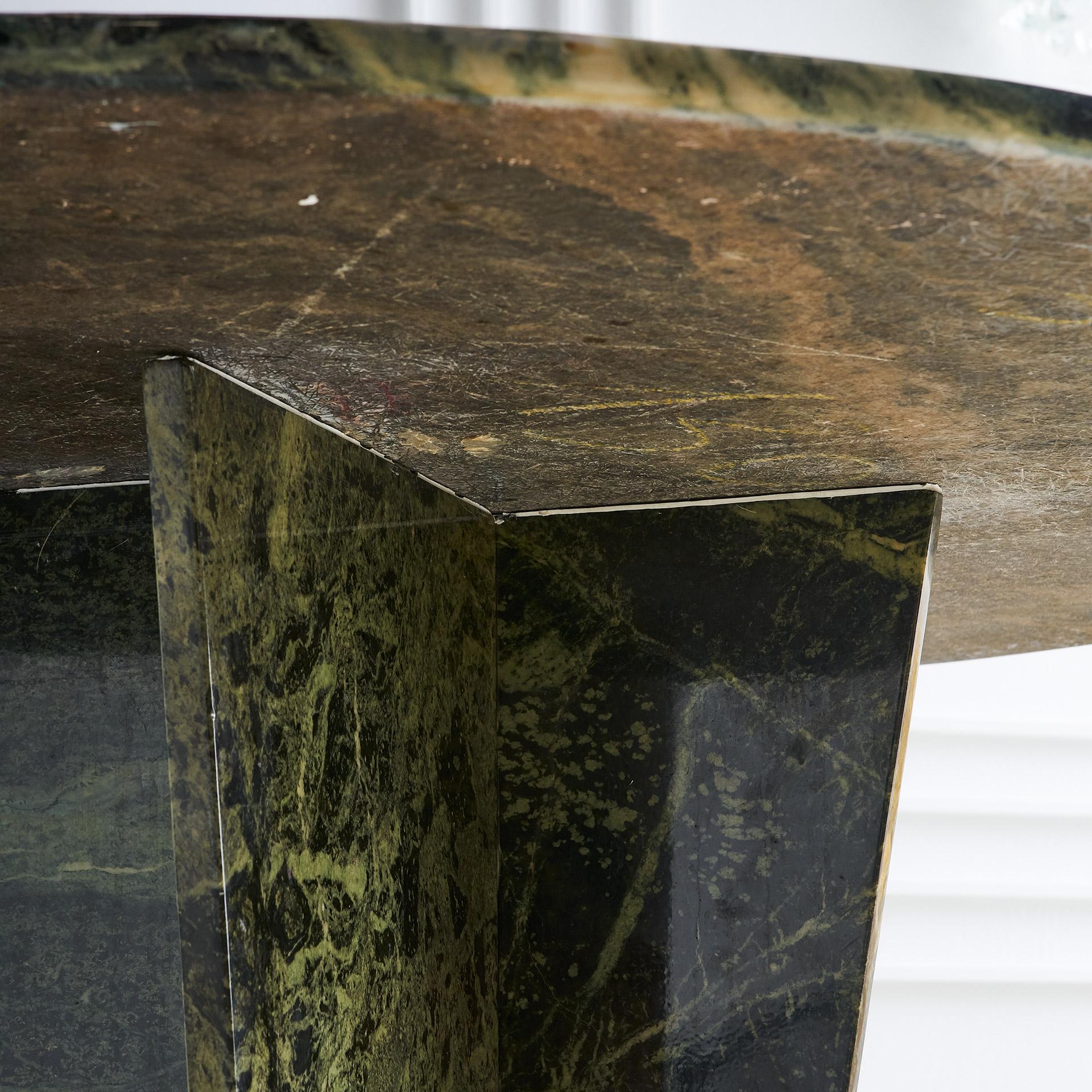 Unknown Green Marble Dining Table, Angle Base