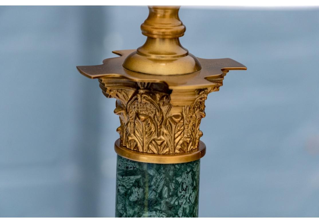 XXI secolo e contemporaneo Lampada da terra in marmo verde con paralume in vendita