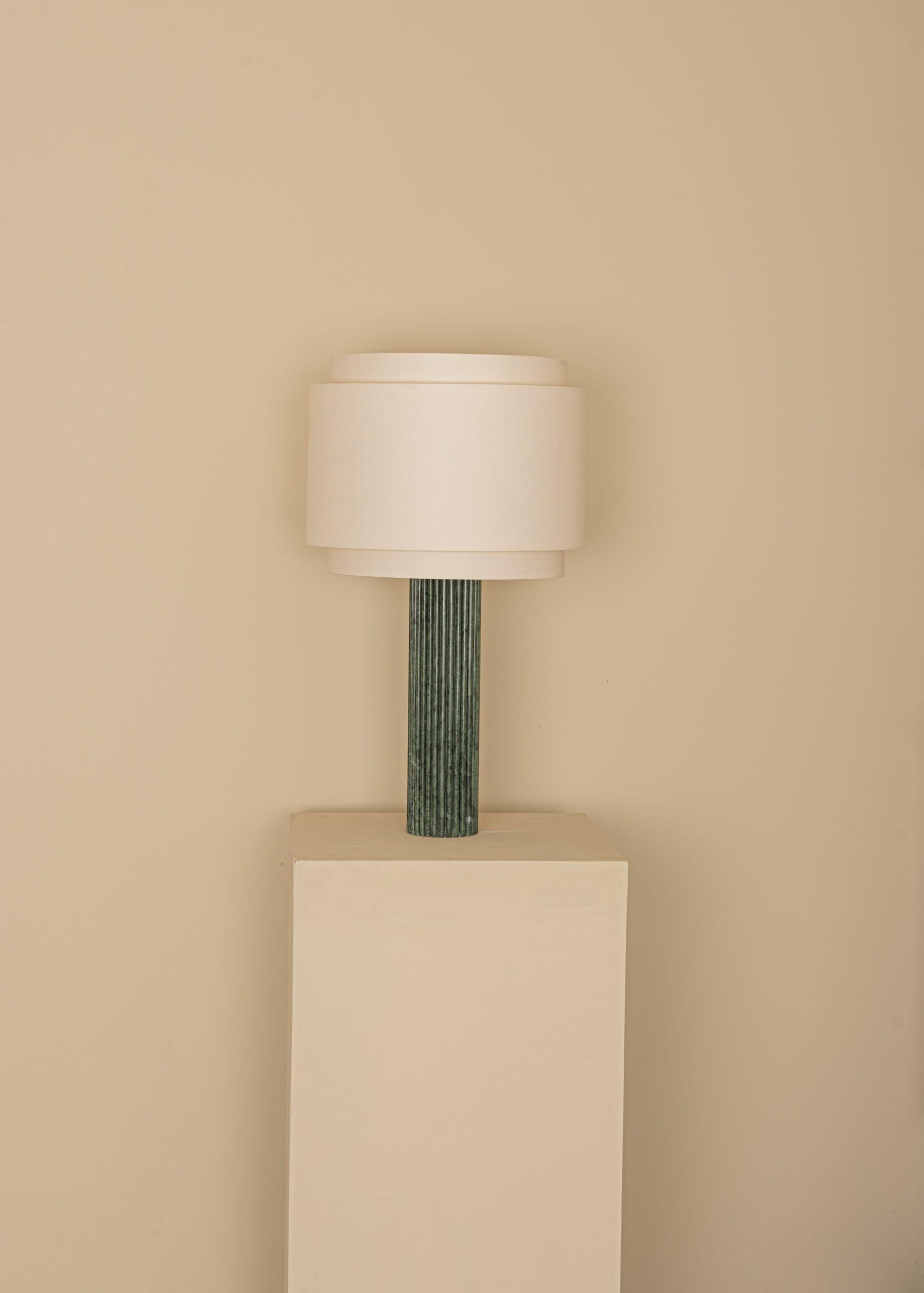 Green Marble Fluta DuobleTable Lamp by Simone & Marcel
Dimensions: D 35 x W 35 x H 60 cm.
Materials: Cotton and green marble.

Also available in different marble and wood options and finishes. Custom options available on request. Please contact us.